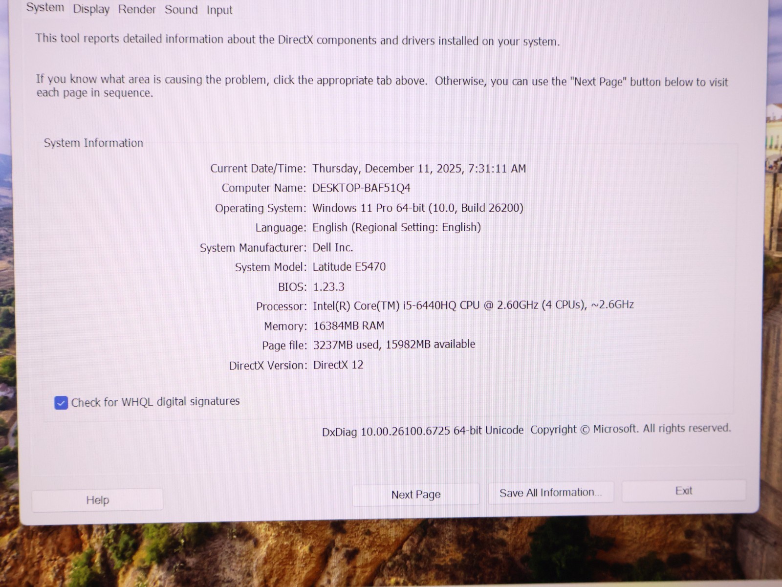 DELL Latitude E5470 14″ i5-6440HQ 2.6GHz 16GB 240GB SSD AMD R7 M360 W11 Pro