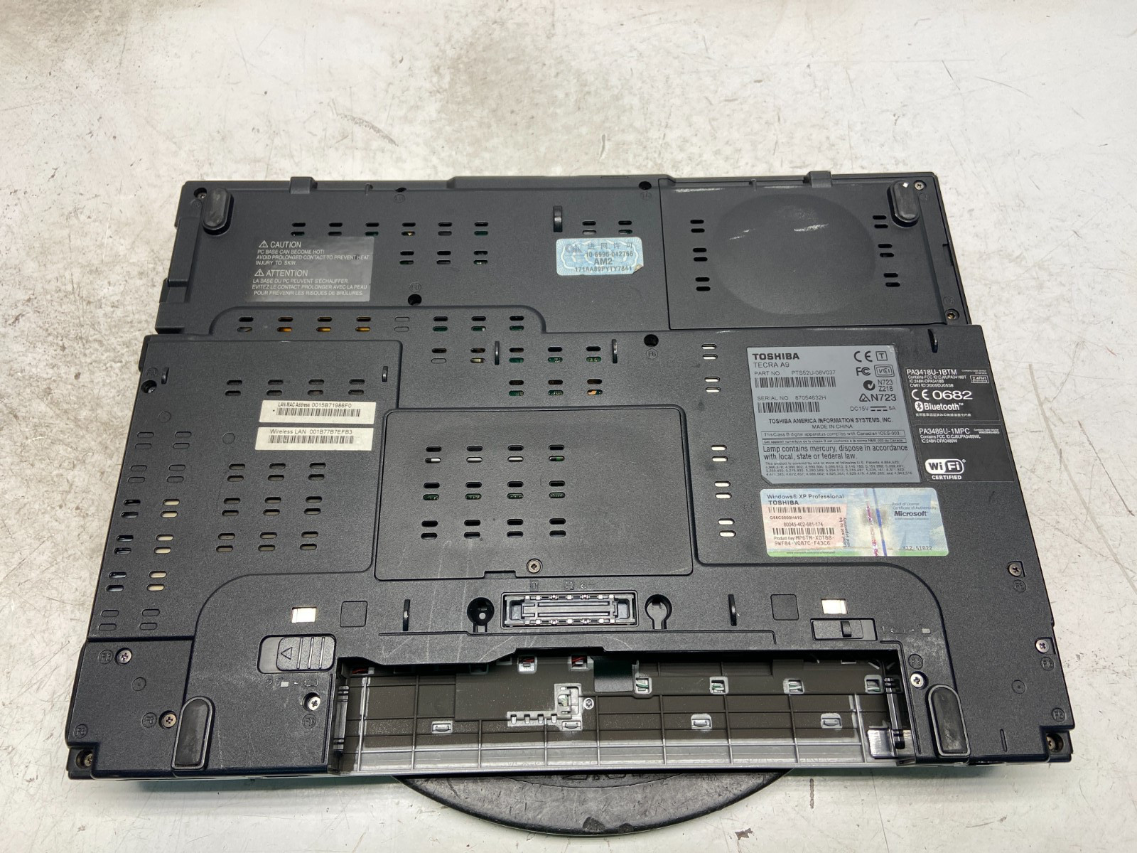 Toshiba Tecra A9 Intel Core 2 Duo Processor T7300 2GHz 2 GB NO HDD