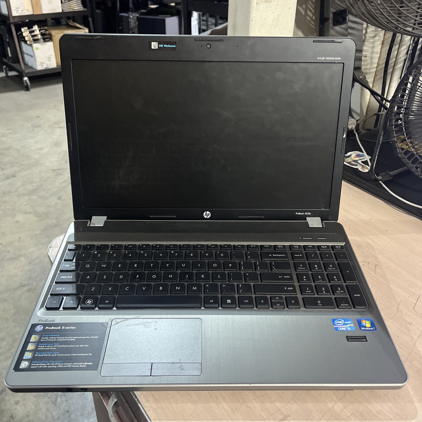 HP PROBOOK 4530S INTEL CORE I5-2410M 2.30GHZ 4GB RAM NO HD
