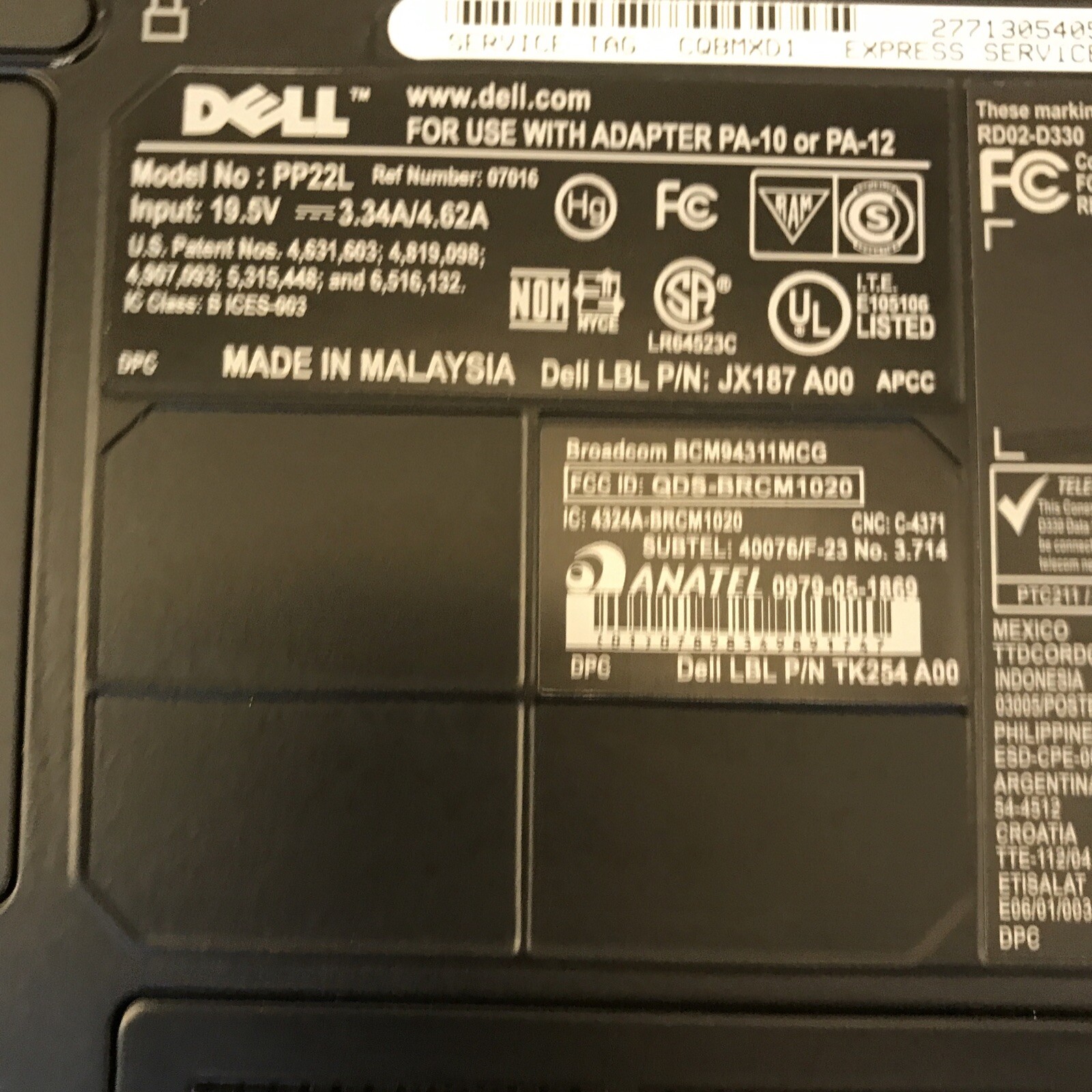 Dell Inspiron 1520 Intel Core 2 Duo @ 1.46 GHz 512 MB No HDD Boot to BIOS
