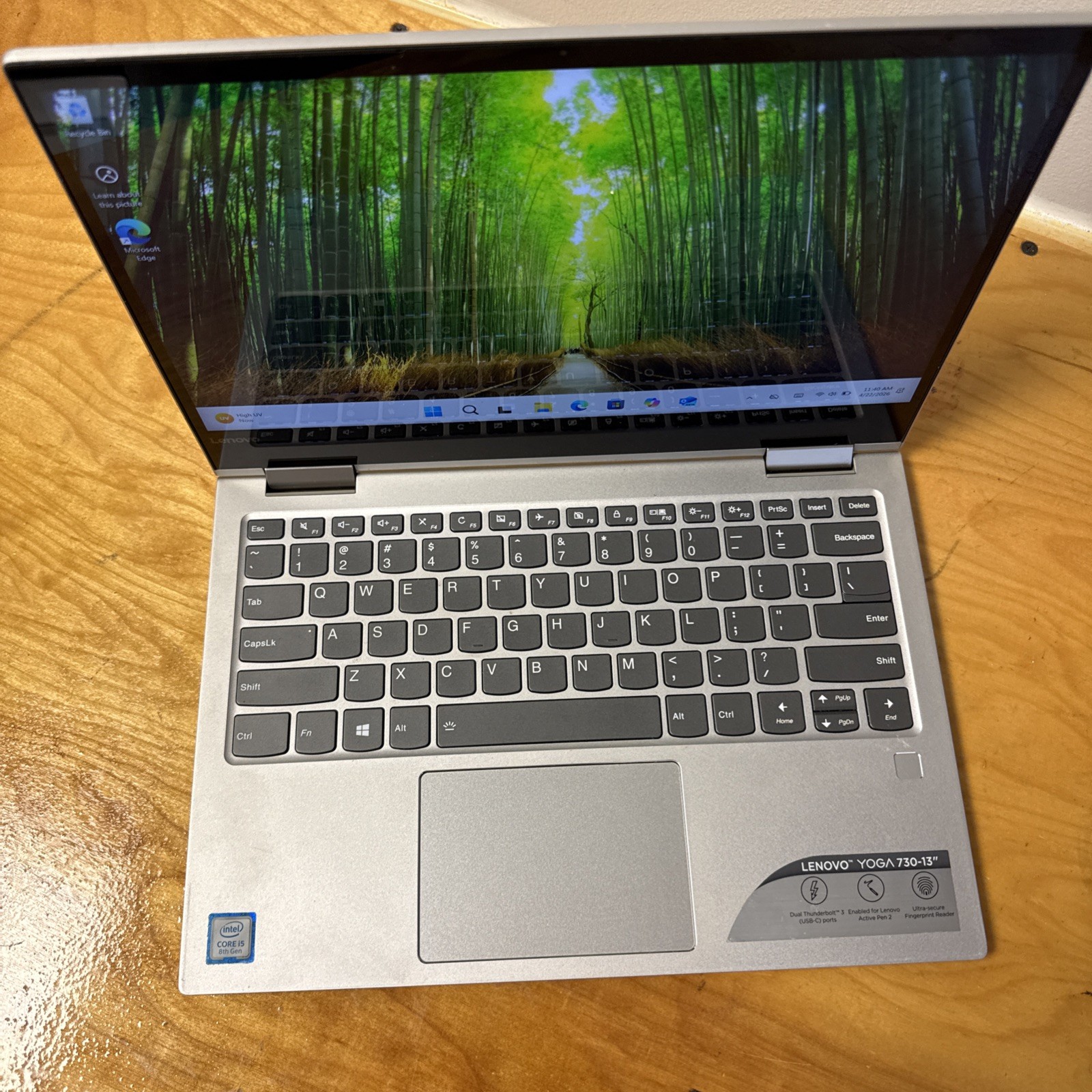 Lenovo Yoga 730 13 Silver FHD TOUCH i5-8250U 1.60GHz 8GB 256GB SSD Very Good