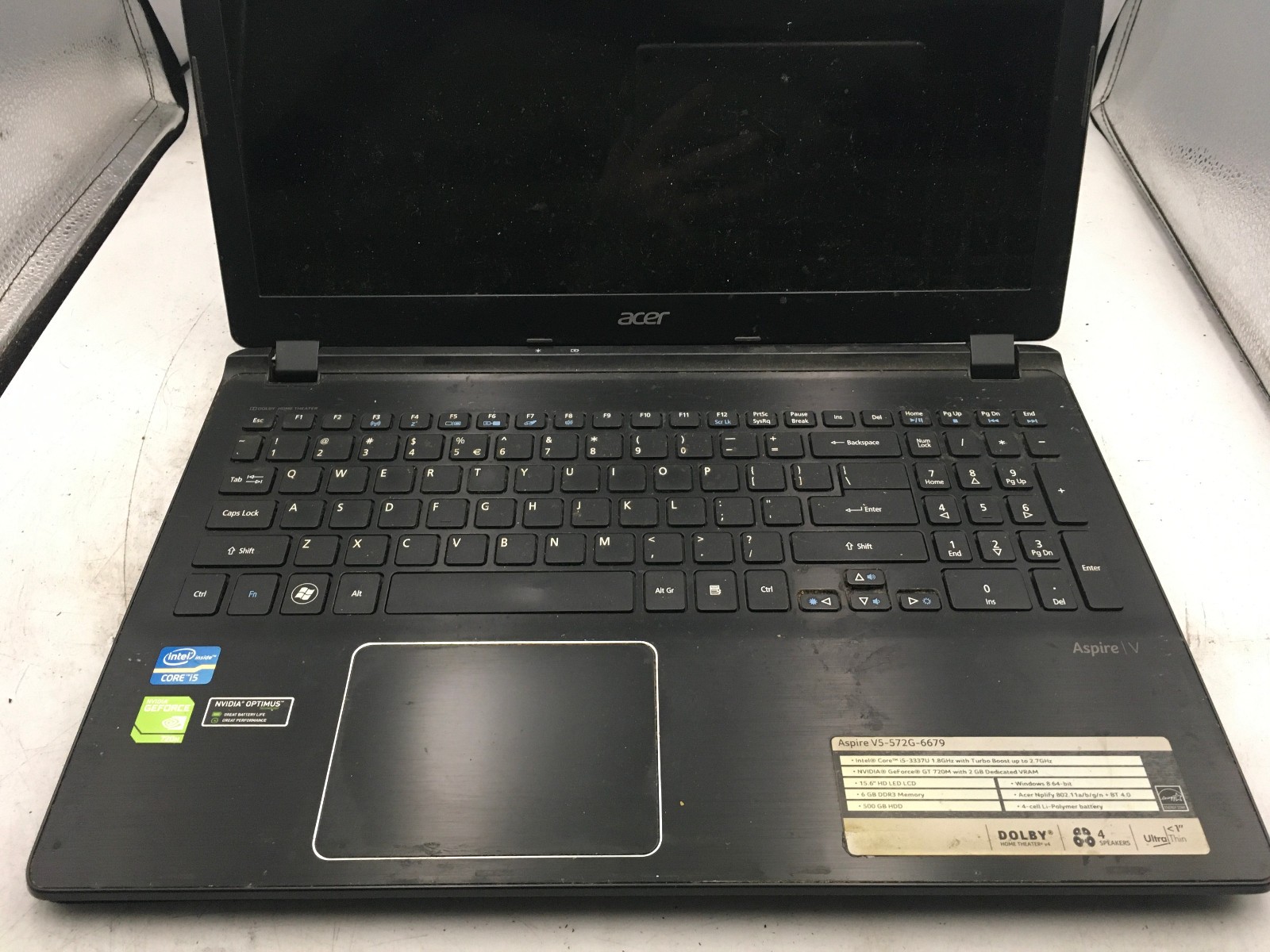 ACER ASPIRE V5 ZRK – FOR PARTS/BAD LCD – Intel Core i5-3317U – NO RAM – READ -BB