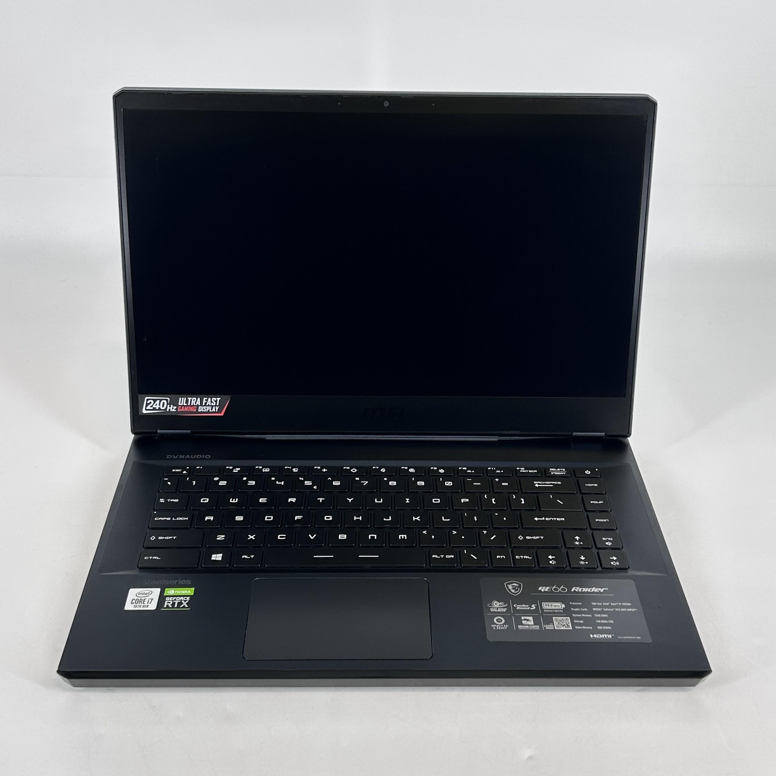 MSI Raider GE66 15.6 240Hz FHD i7-10750H 2.60GHz 32GB 1TB SSD RTX 2070 Super