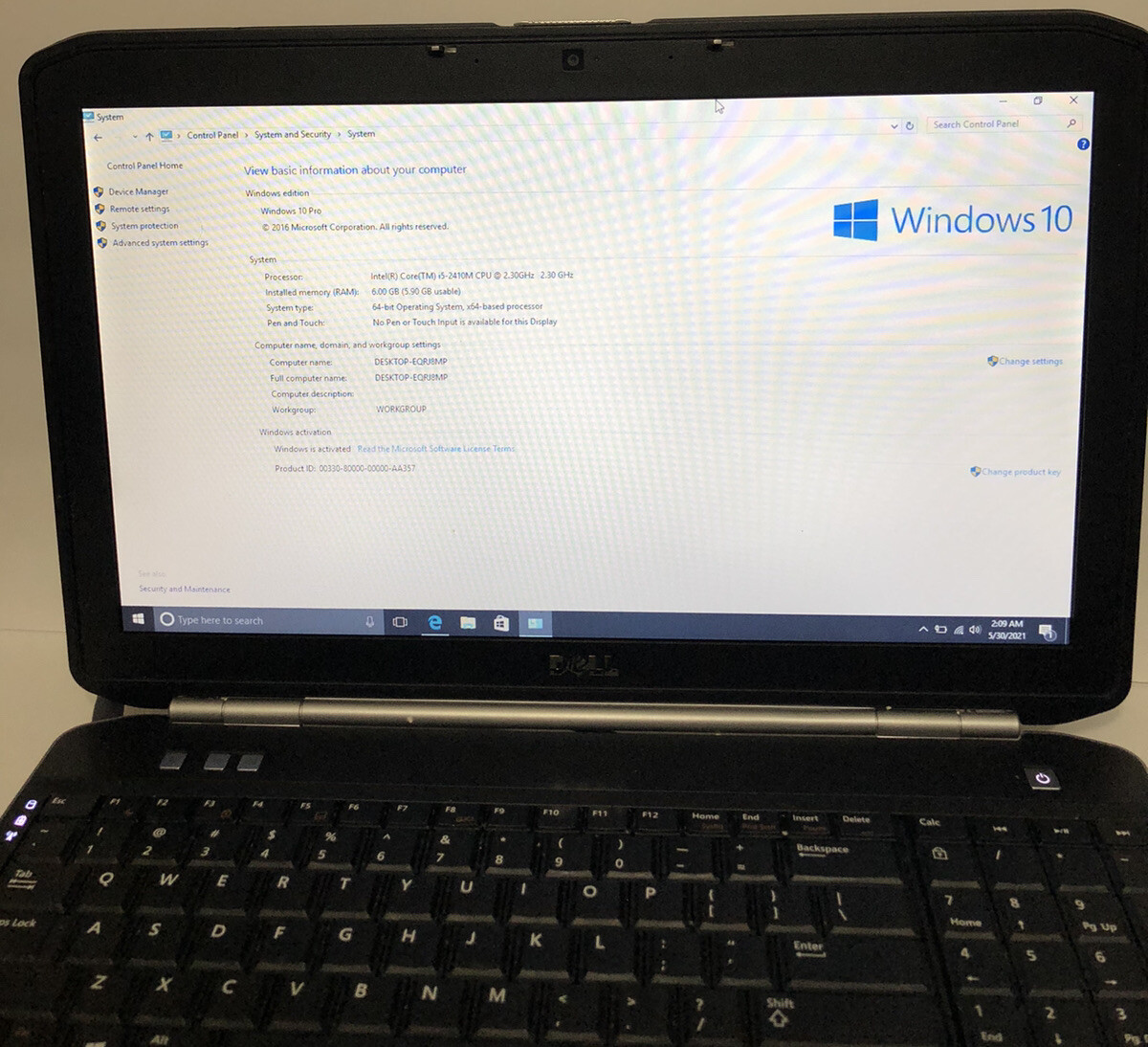 DELL LATITUDE E5520 15.6″core i5-2410M@2.30GHz 6GB RAM250GB HDD,Win10P Excellent