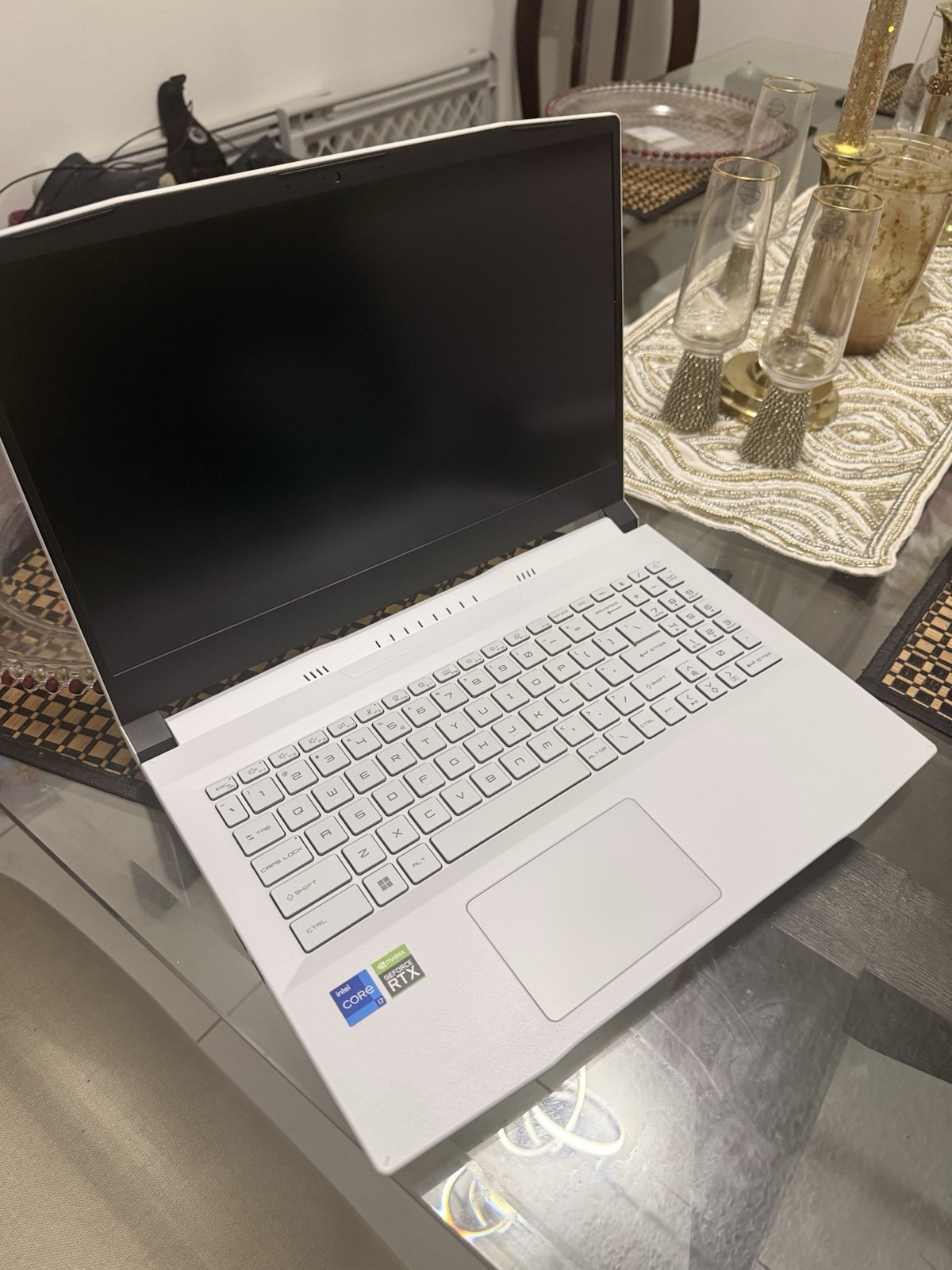 MSI Sword 15 White Gaming Laptop Intel Core i7 NVIDIA RTX HDMI USB-C Webcam