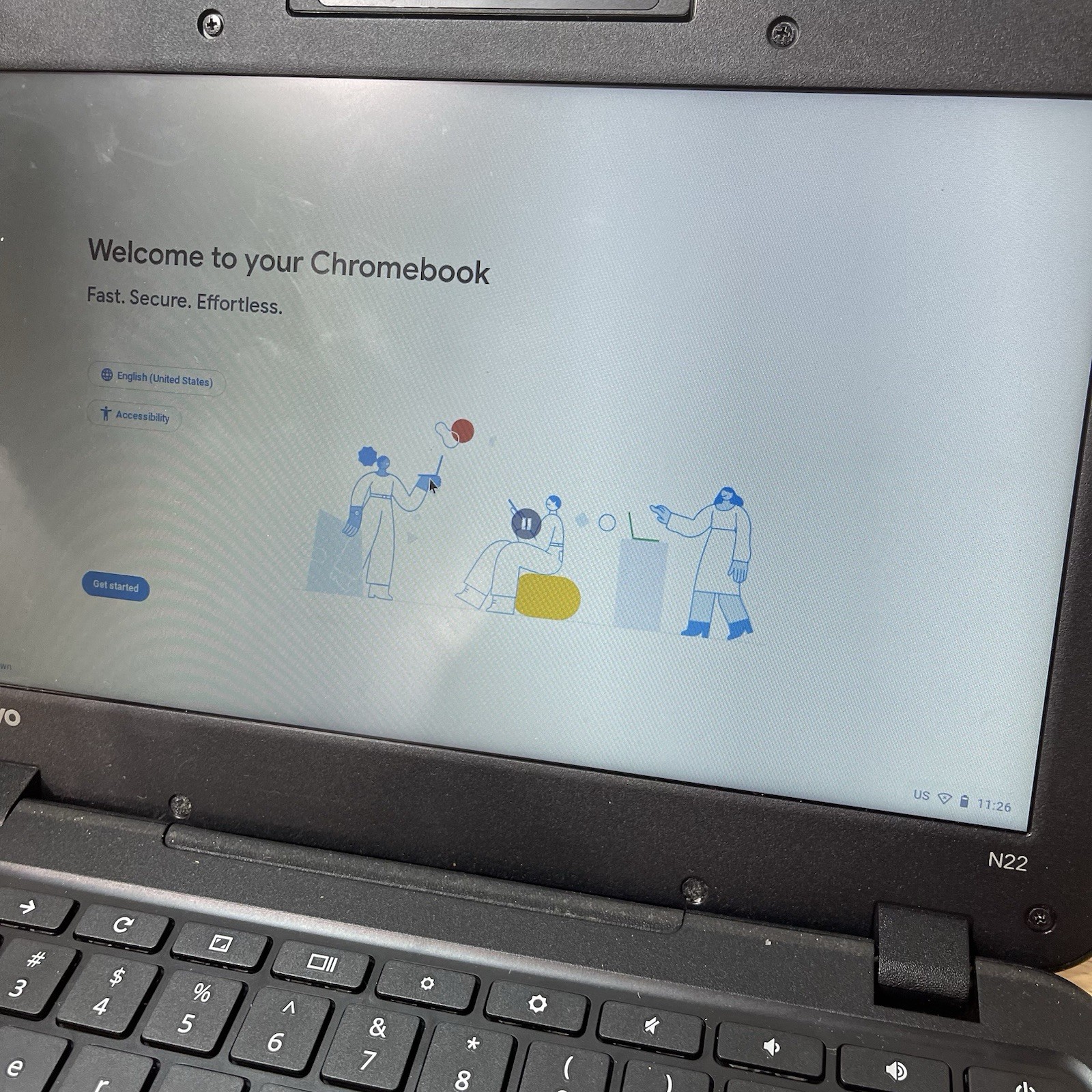 Lenovo N22-20 Chromebook ChromeOS 11.6″ 4GB 16GB SSD w/AC Adapter WORKING