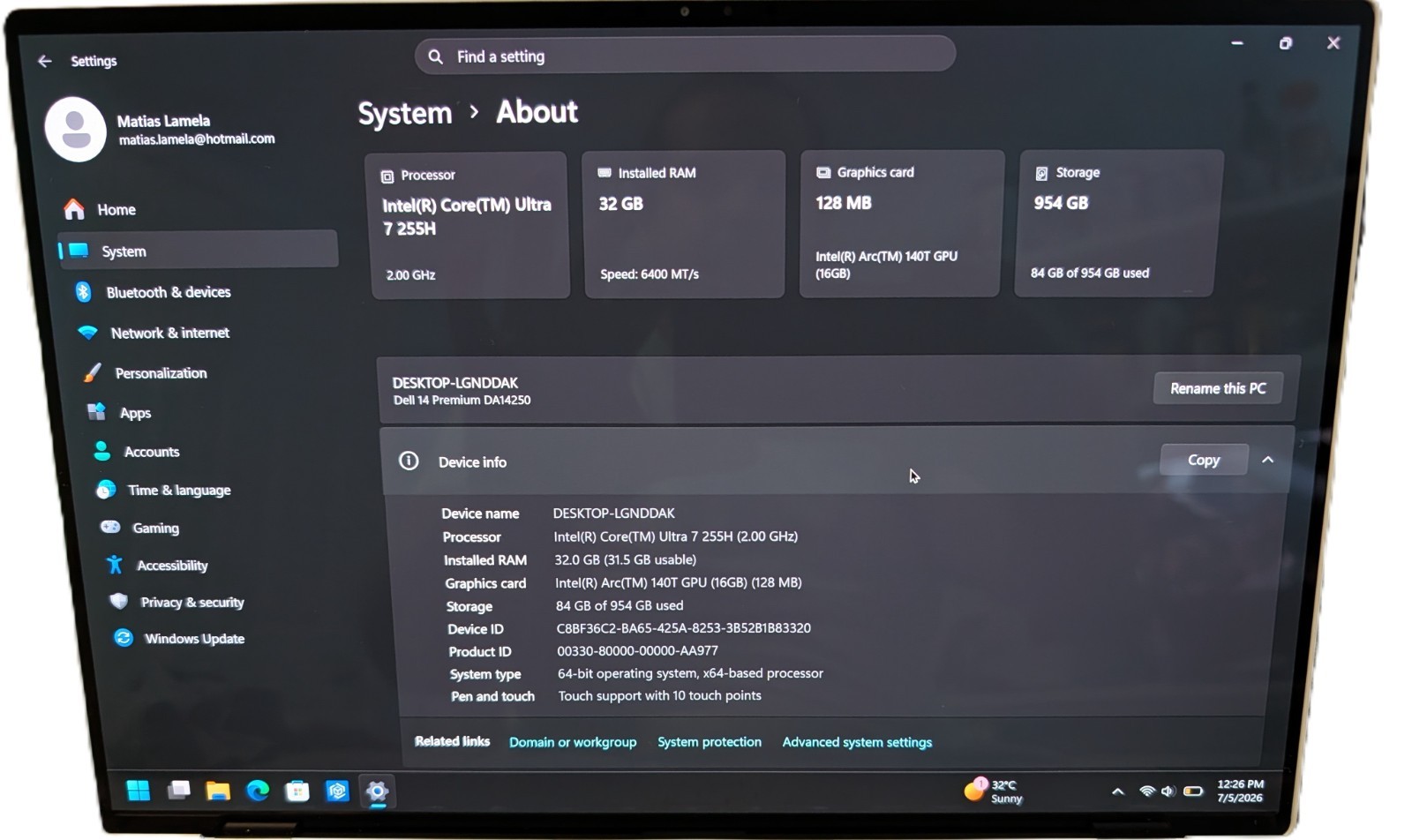 Dell Premium 14.5″ 3.2K OLED Touch Laptop Intel Ultra 7 255H 32GB 1TB SSD