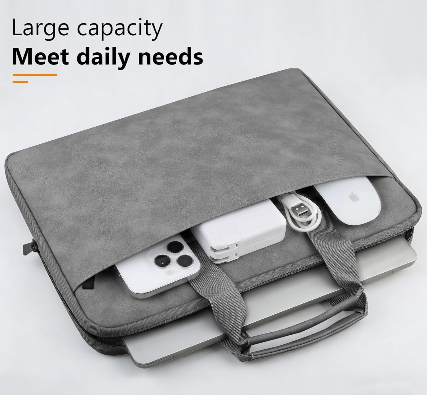 Laptop Sleeve Case for 15.6″ Dell, HP, Lenovo, Acer, ASUS – Dark Gray