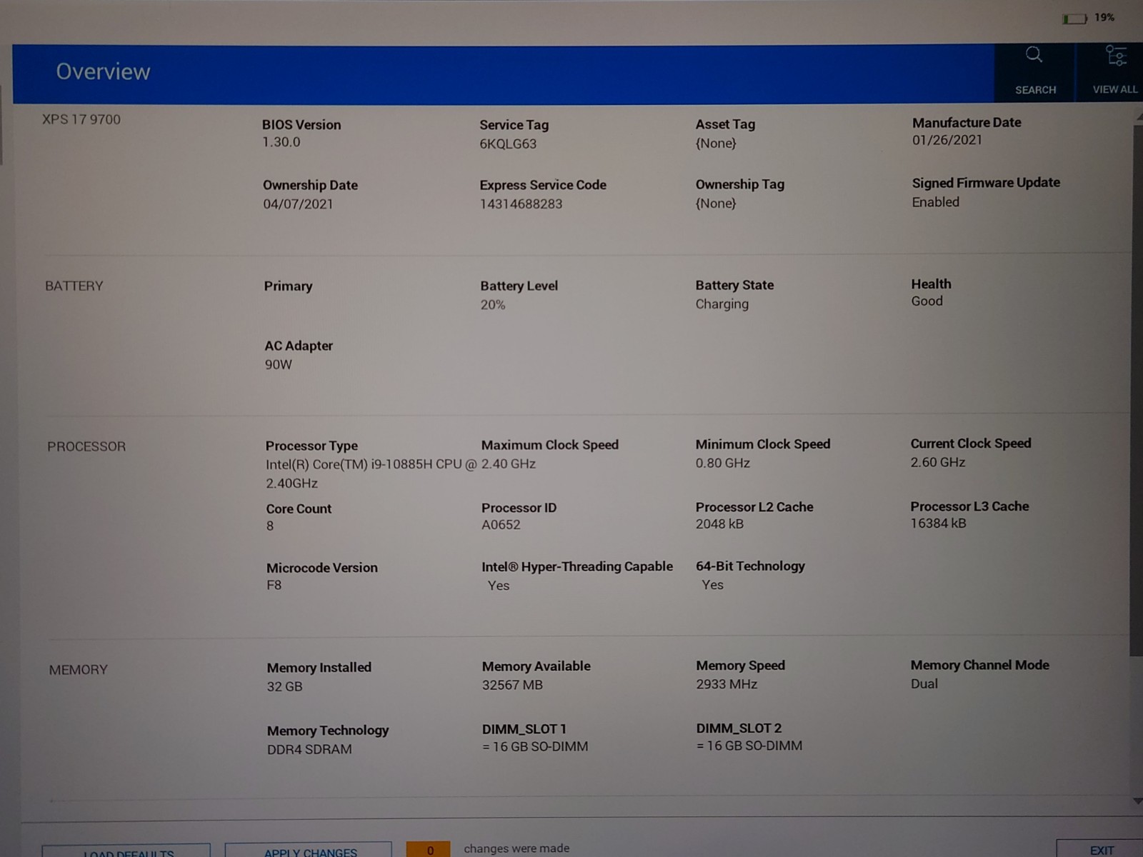 Dell XPS 17 9700 17″ UHD Touch i9-10885H 32GB RAM 1TB SSD GeForce RTX 2060 No OS