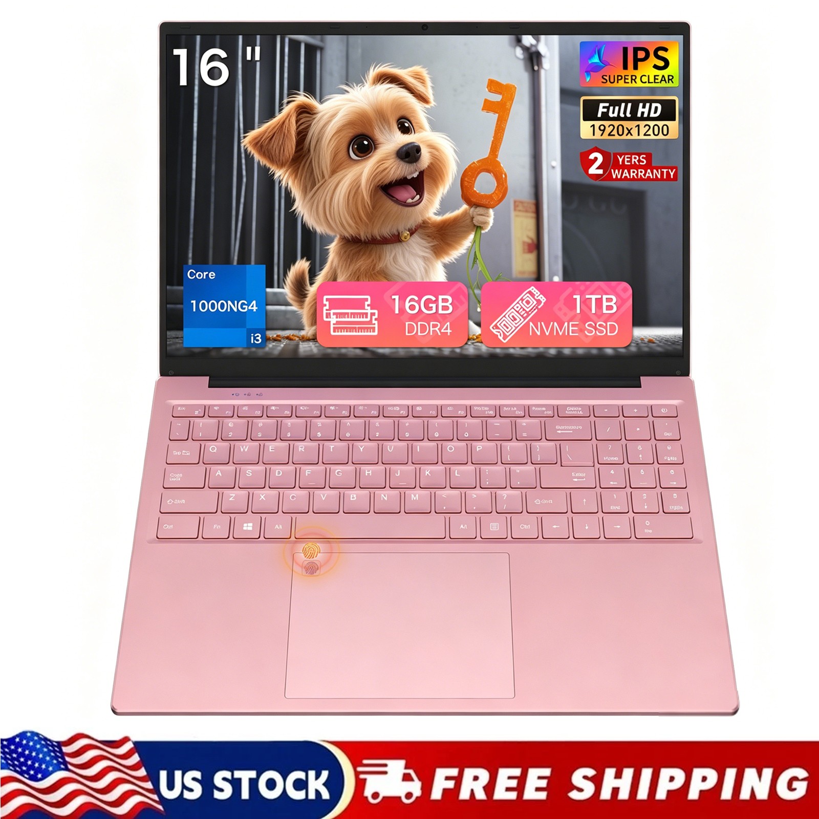 16″ Slim Full HD Laptop i3-1000NG4 16GB RAM 1TB SSD Win 11 Pro Business Computer