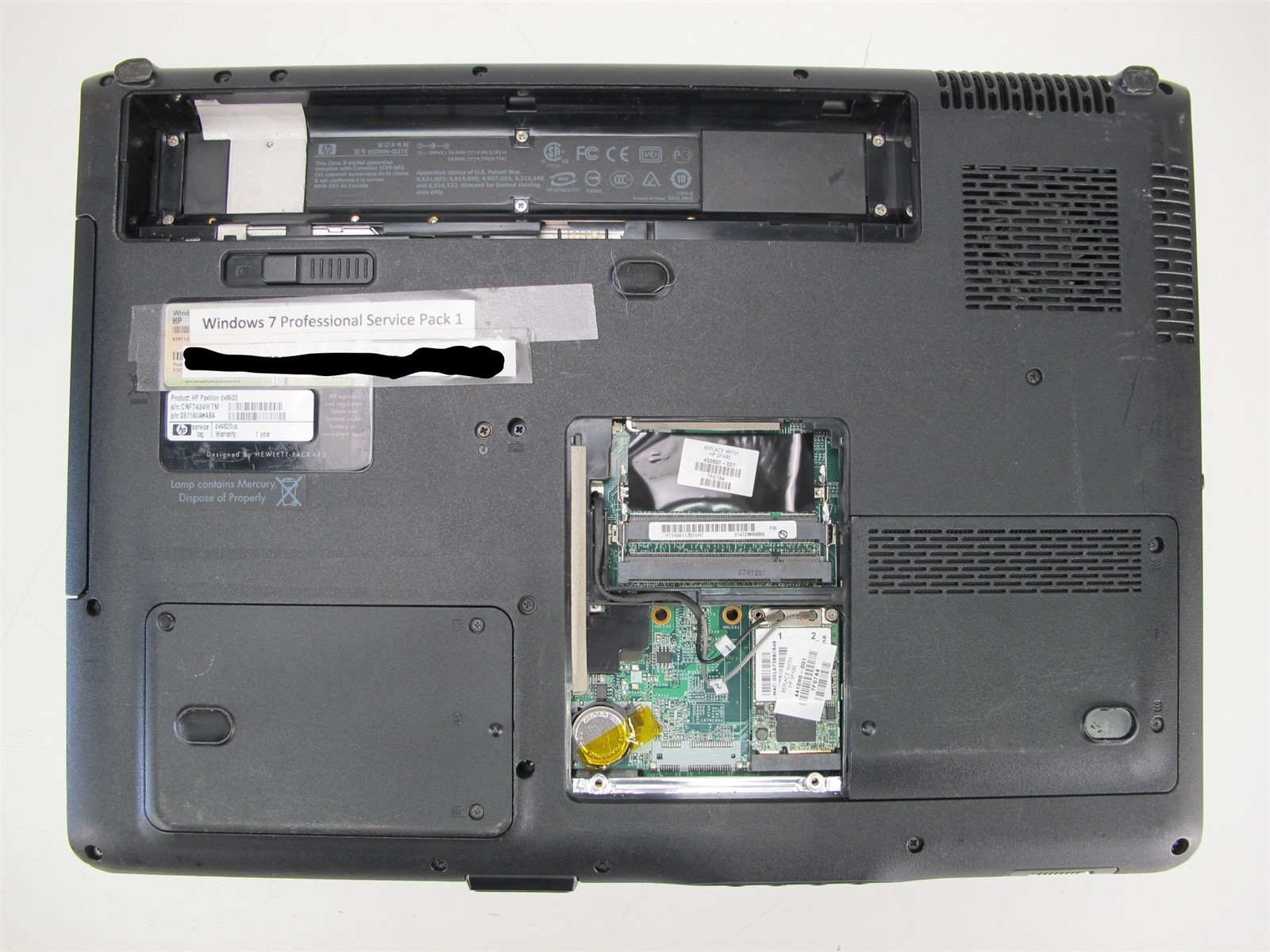HP Pavilion DV9000 Laptop AMD Turion 64×2 1.9GHz No Ram No HDD Parts Unit