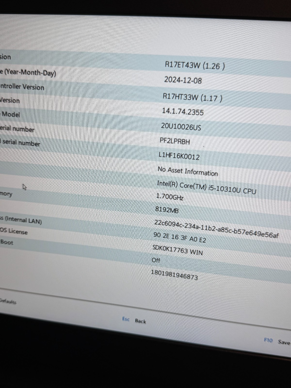 Lot of 5 Lenovo ThinkPad L14 Gen 1 FHD i5-10310U 1.70GHz 8GB RAM NO SSD NO OS