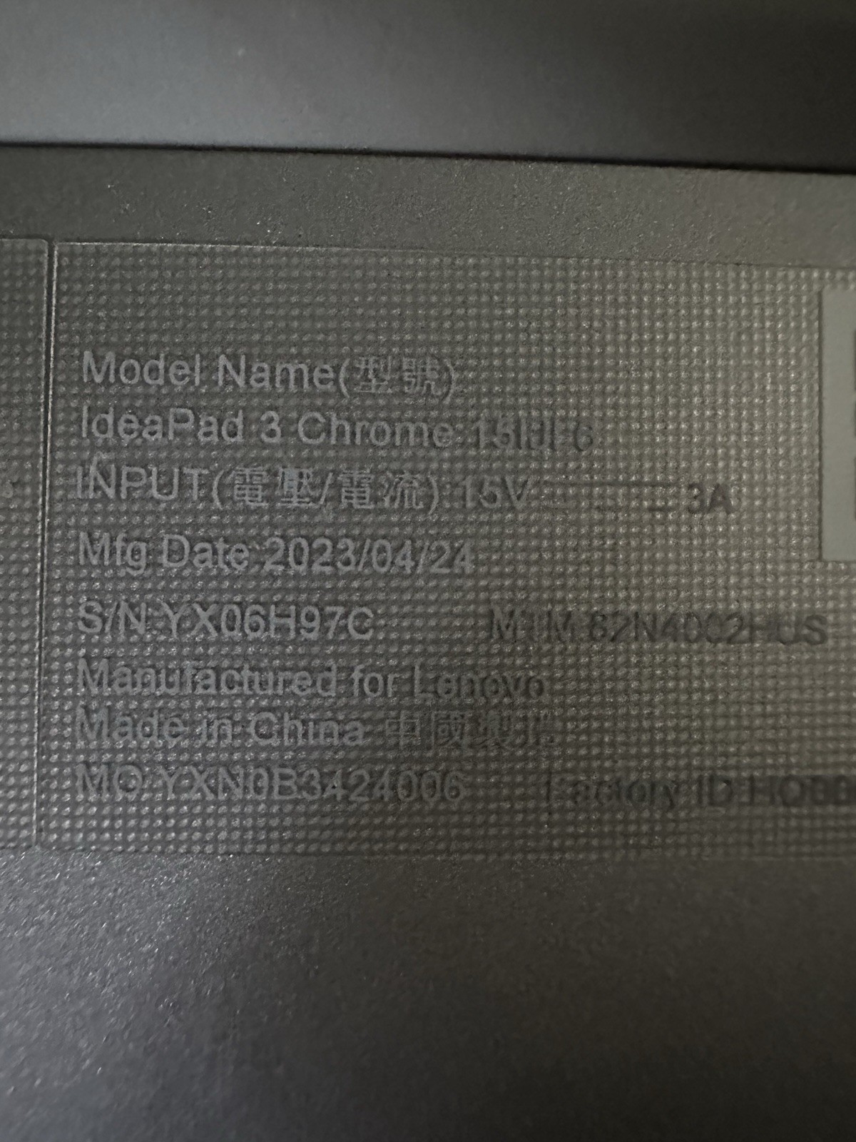 Lenovo IdeaPad 3 15IJL6 15.6″ Intel Celeron N4500 4GB Ram 64GB eMMC Chrome OS