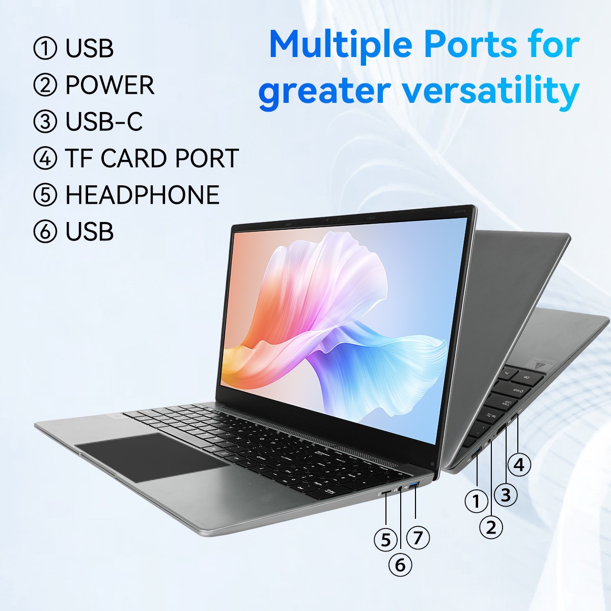 15.6″ FHD Laptop 16GB RAM 512 SSD 38000mWh LCD Dual Band Wifi BT4.2 Windows 11