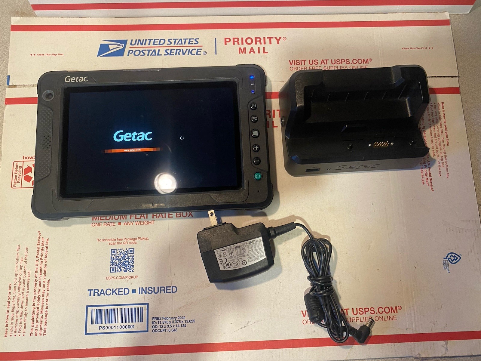 Getac EX80 windows Rugged tablet With Stand/base Power Supply Included Tested