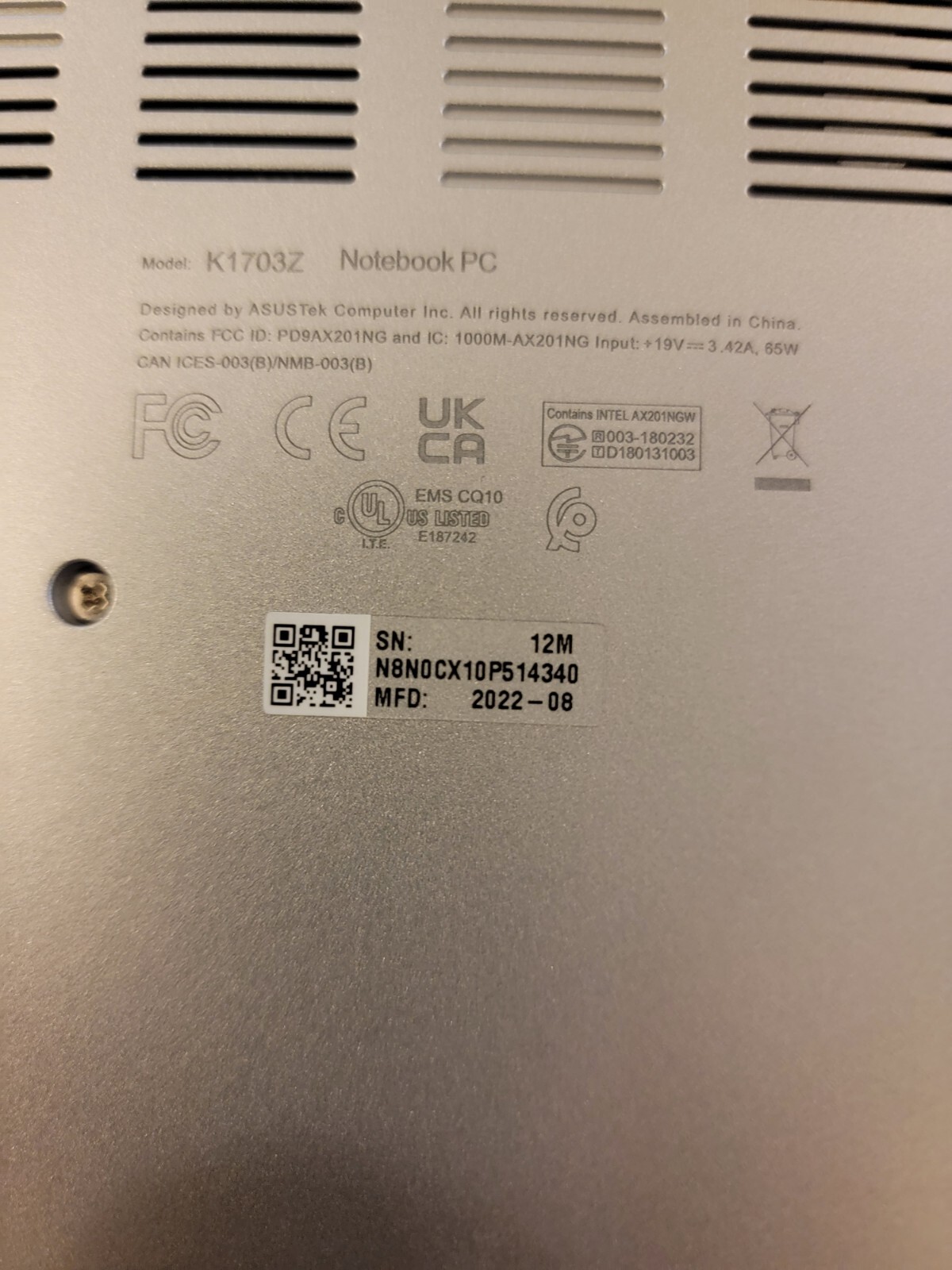 Asus VivoBook 17.3 in (256GB SSD Intel Core i3 12th Gen. 1.50GHz 8GB) Laptop