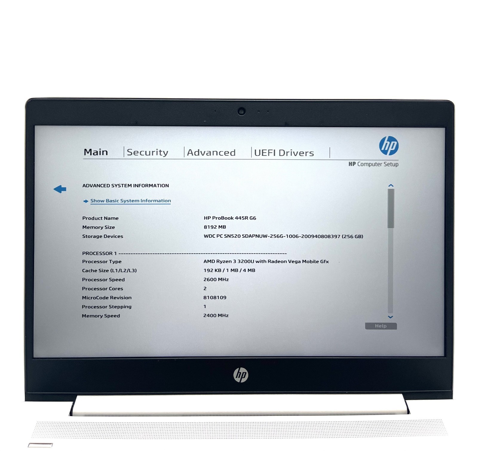 HP ProBook 445R G6 Ryzen 3 3200U 8GB RAM 256GB SSD 14″ Business Laptop