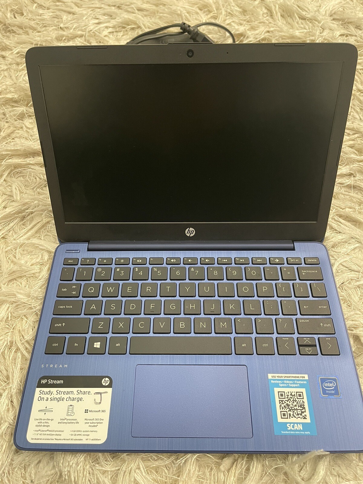 HP Stream 11.6 inch (64GB, Intel Celeron, 1.10GHz, 4GB) Notebook/Laptop – Royal