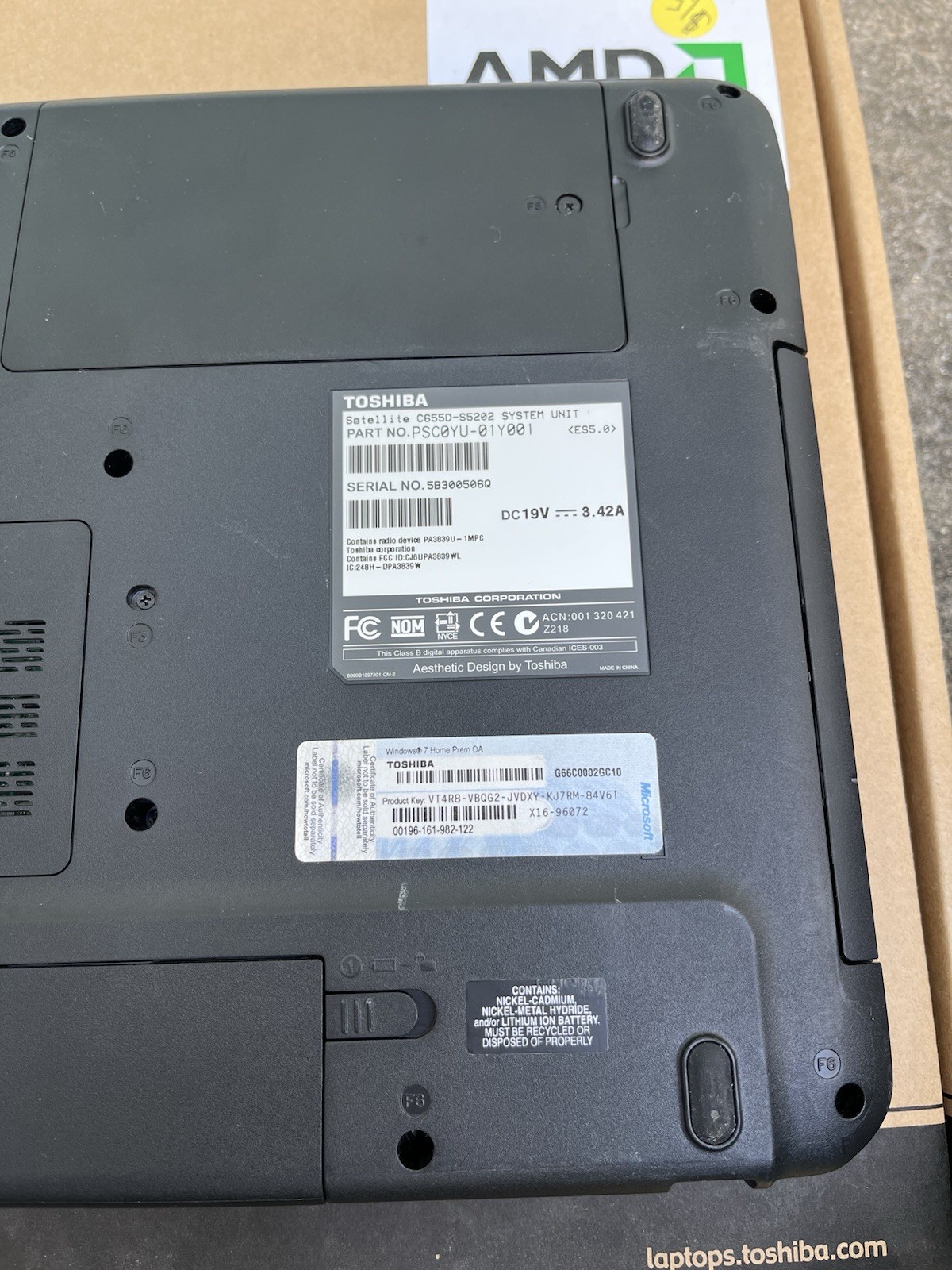 Toshiba Satellite Pro C650 S5202 Laptop 15.6″ Intel Core Processor C655D