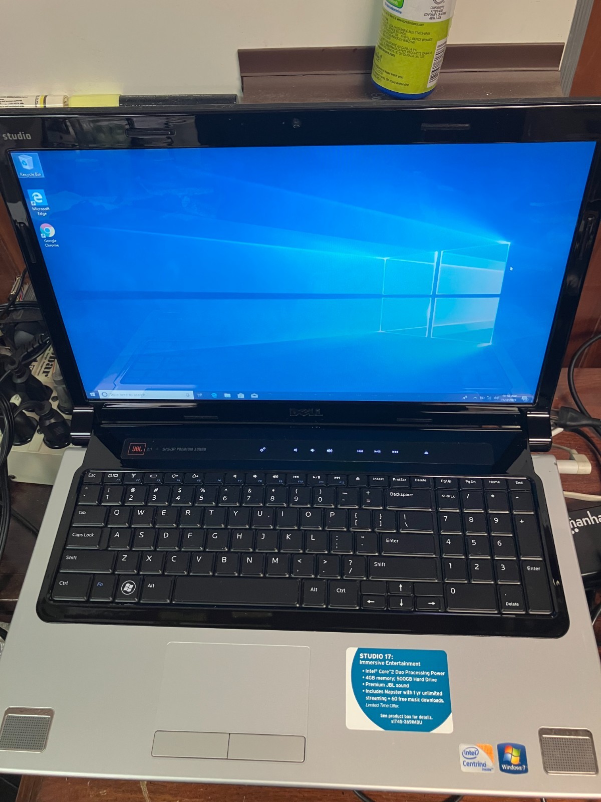Dell Studio 1745/Core2Duo T6600 2.20ghz/4gb/500gb/Windows 10 17″ FOR PARTS