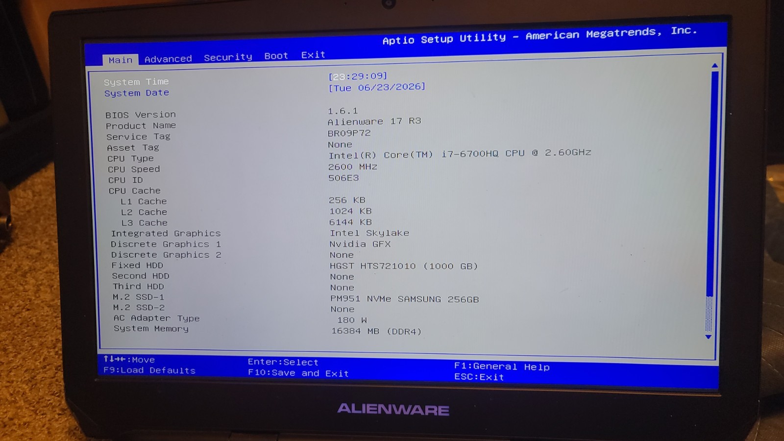 Alienware 17 R3 i7-6700HQ, GTX 970M 256GB SSD 1TB HDD Read Description