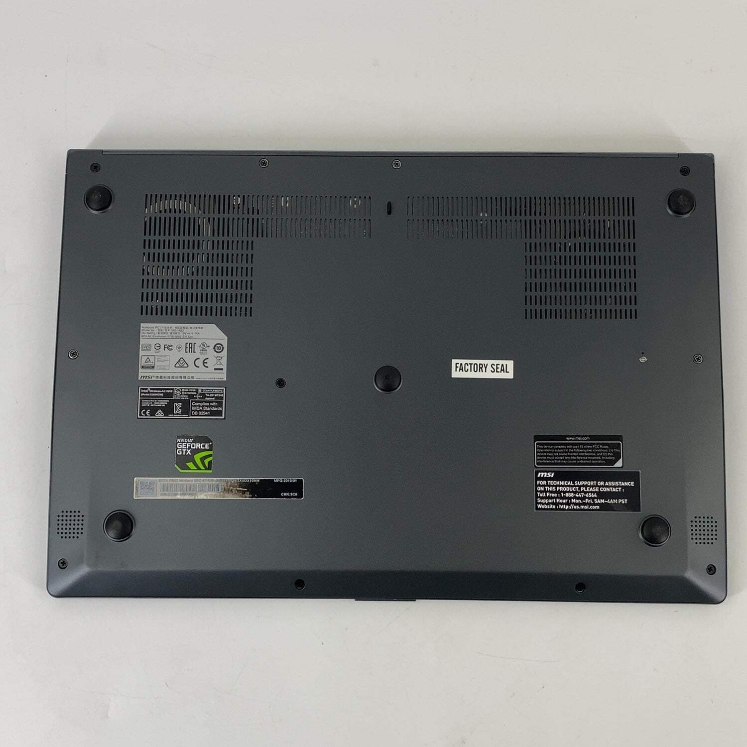 MSI Prestige MS-14B2 14″ i7-8550U 2.0GHz 16GB RAM 256GB SSD GeForce GTX 1050