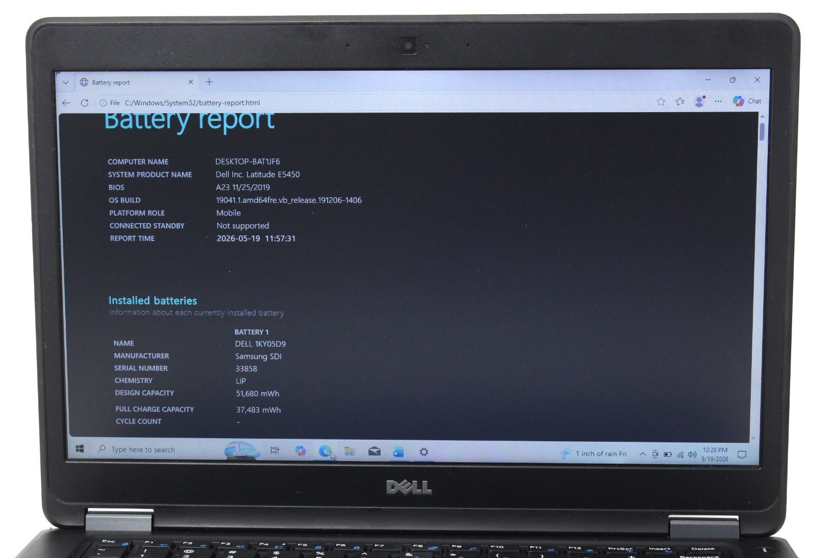 Dell Latitude E5450 14″ 128GB SSD 8GB RAM 2.3GHz i5-5300U Laptop; 6176013
