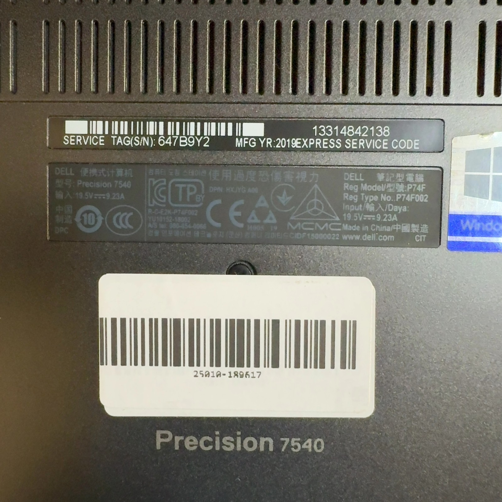 Dell Precision 7540 i7-9850H 64GB RAM 1.4TB SSD Quadro T2000 Win 11 Pro 17″