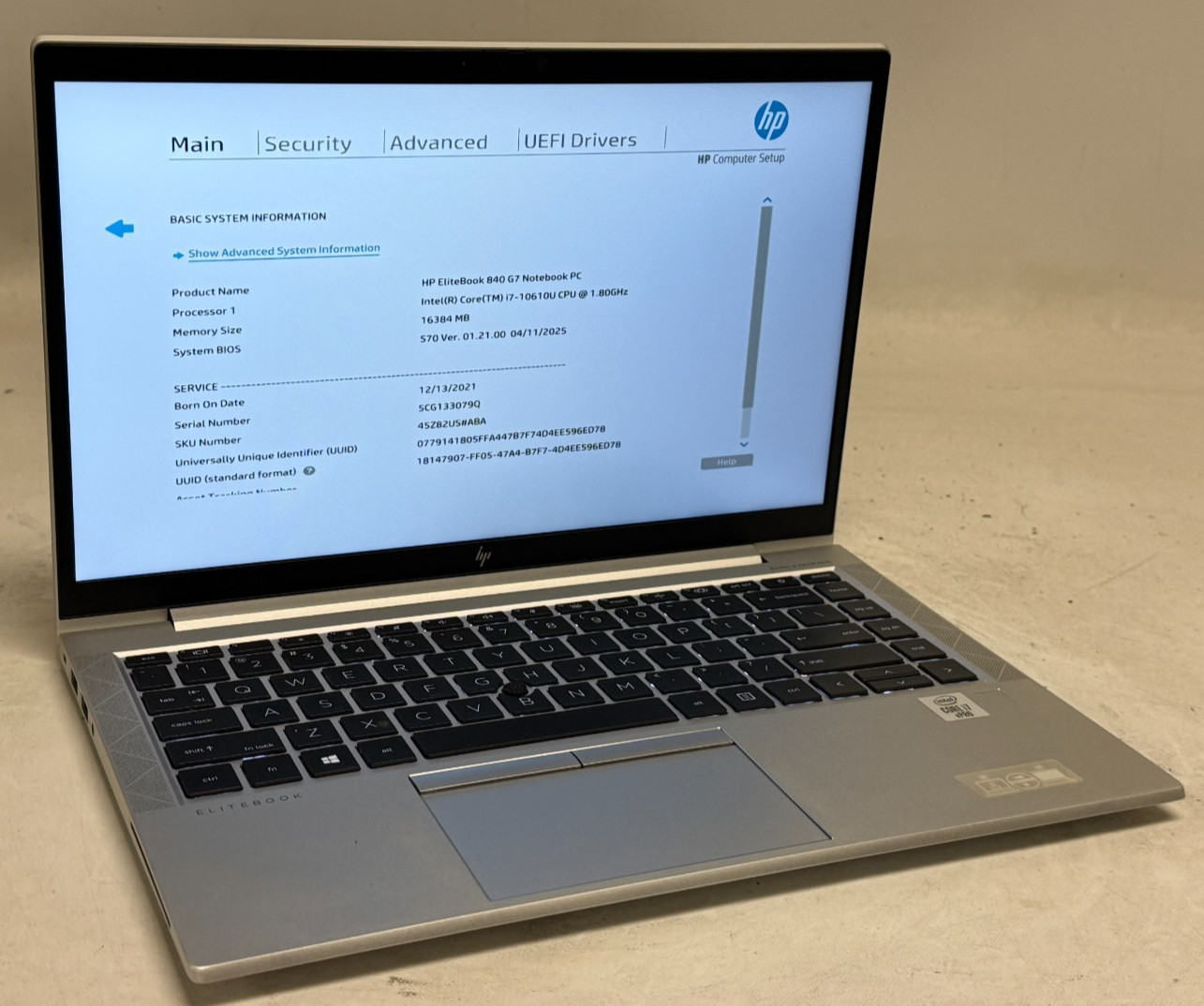 HP EliteBook 840 G7 14″ (i7-10610U 1.80GHz – 16GB RAM – 512GB SSD – Win11Home)