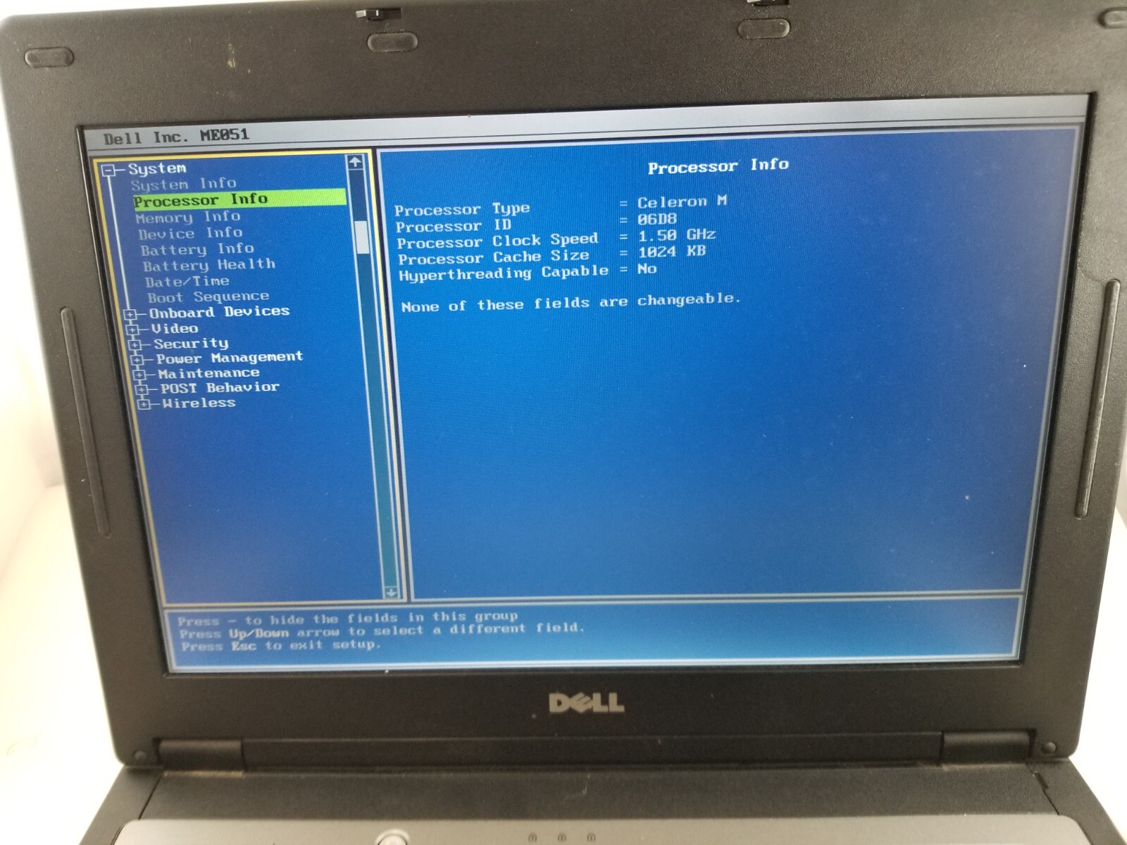Dell Inspiron B120 Laptop Intel Celeron 1.5GHz 256MB 40GB HDD No OS Read