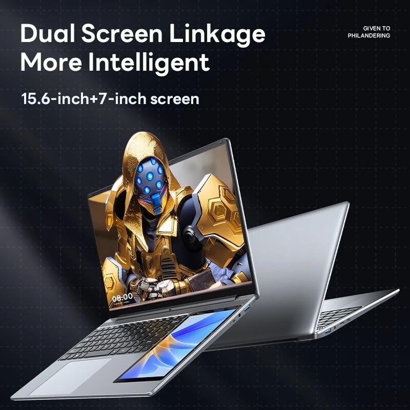 15.6″ + 7″ Intel Core i7 , 3.4GHz CPU 8GB, 16GB RAM Portable Dual Screen Laptops