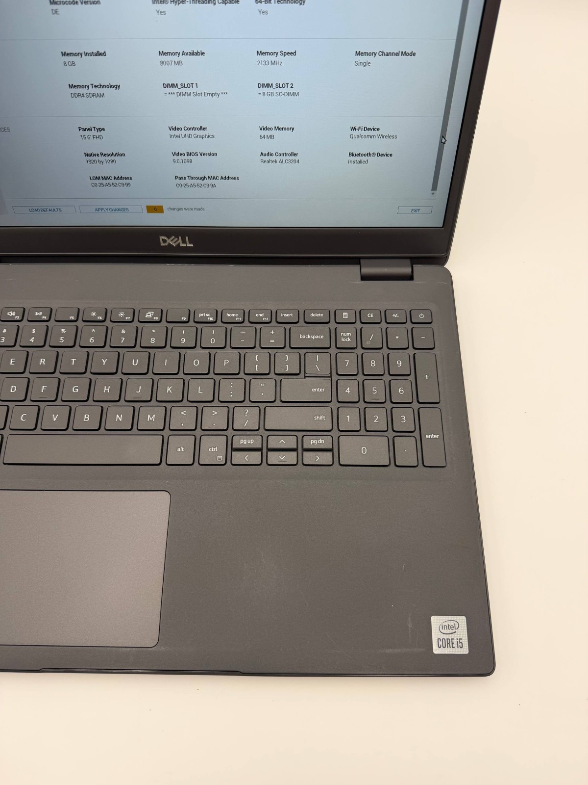 Dell Latitude 3510 15.6″ FHD Intel core i5-10210U 8GB DDR4 No SSD/ OS/ Adapter