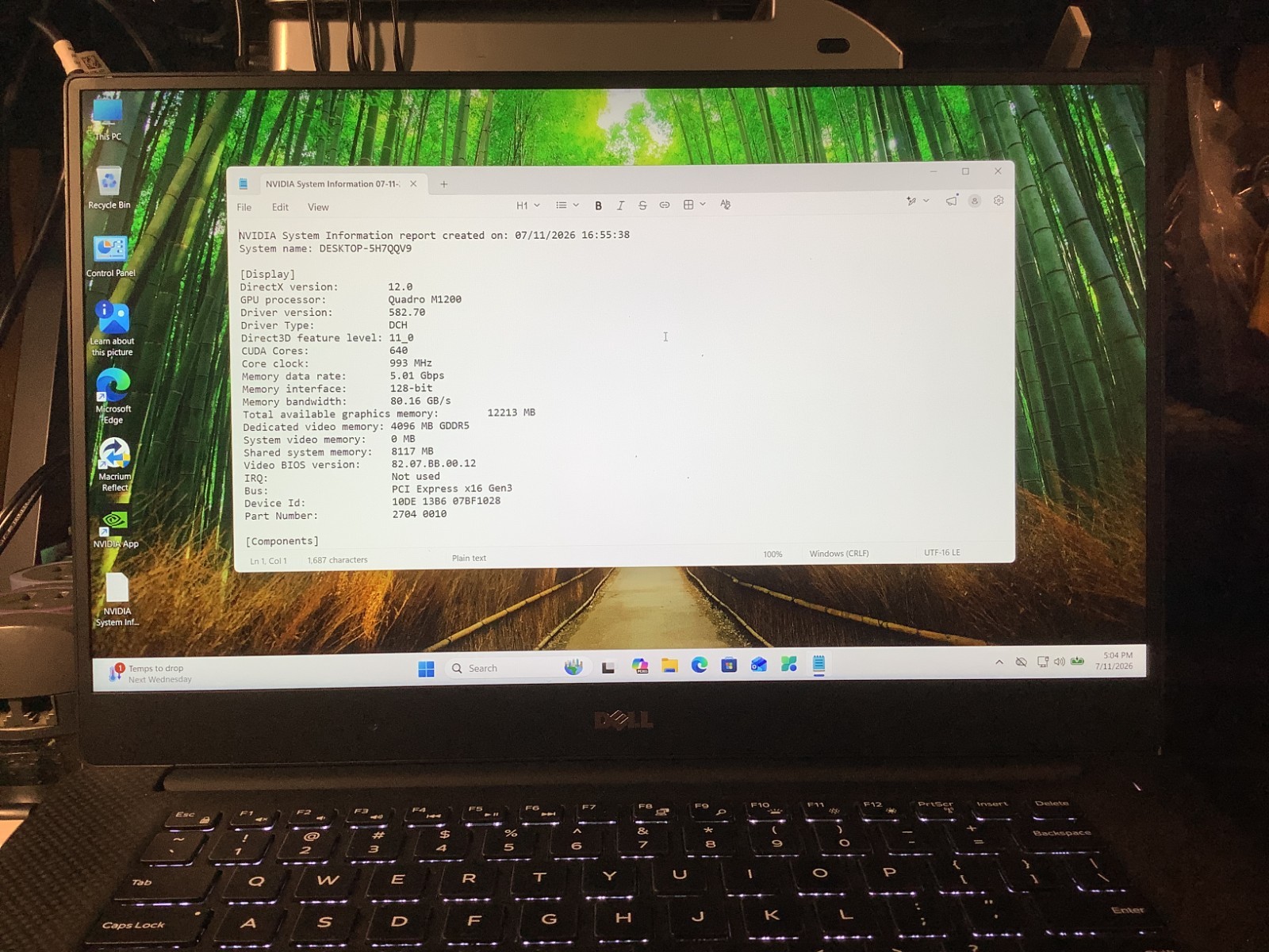 Dell Precision 5520 Nvidia M1200, i7-7820HQ, 16GB – 256GB + 500 Windows 11 Pro