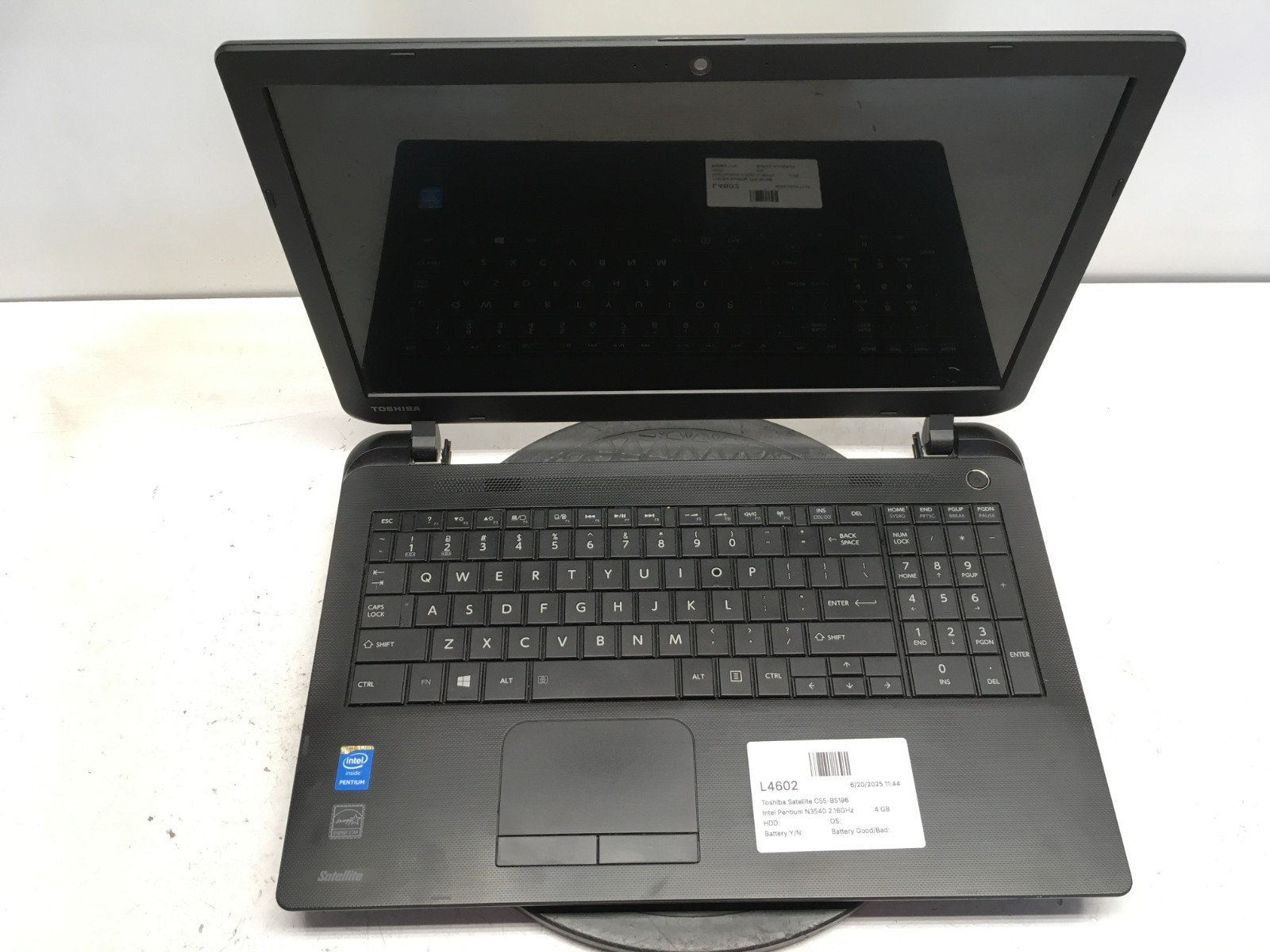 Toshiba Satellite C55-B5196 Intel Pentium N3540 2.16GHz 4 GB NO HDD