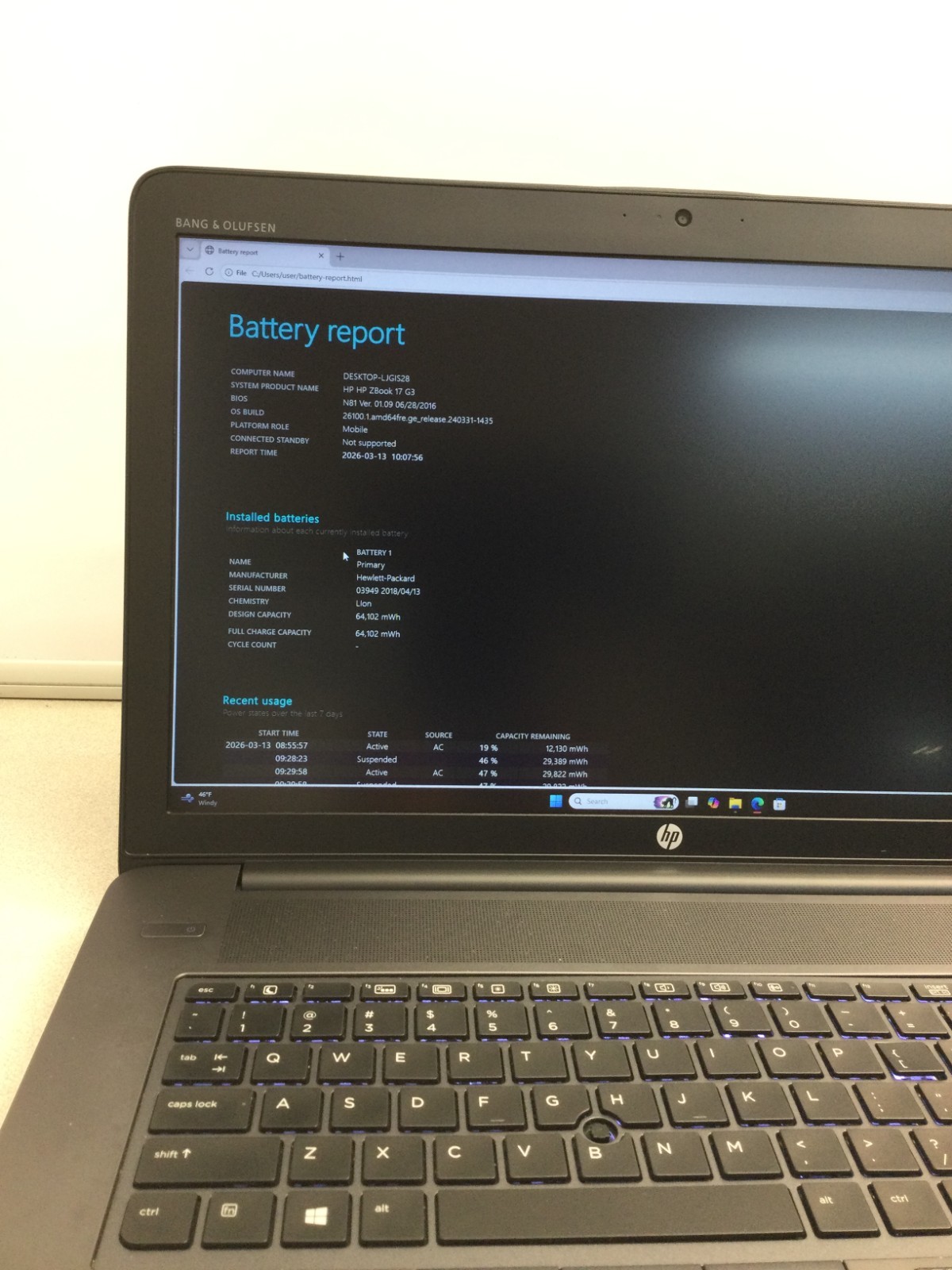 HP ZBook 17 G3 core i7 6th gen 2.60ghz 128GB SSD 12GB RAM 17.3” WIN 11 PRO