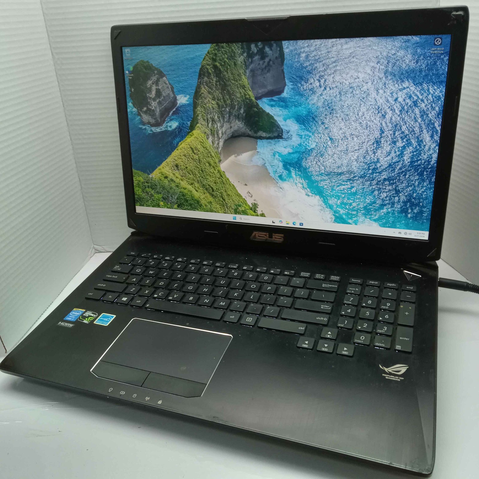 ASUS ROG G750J Windows 11 Gaming Laptop i7-4700MQ 24GB RAM GTX 880m SSD No Batt^