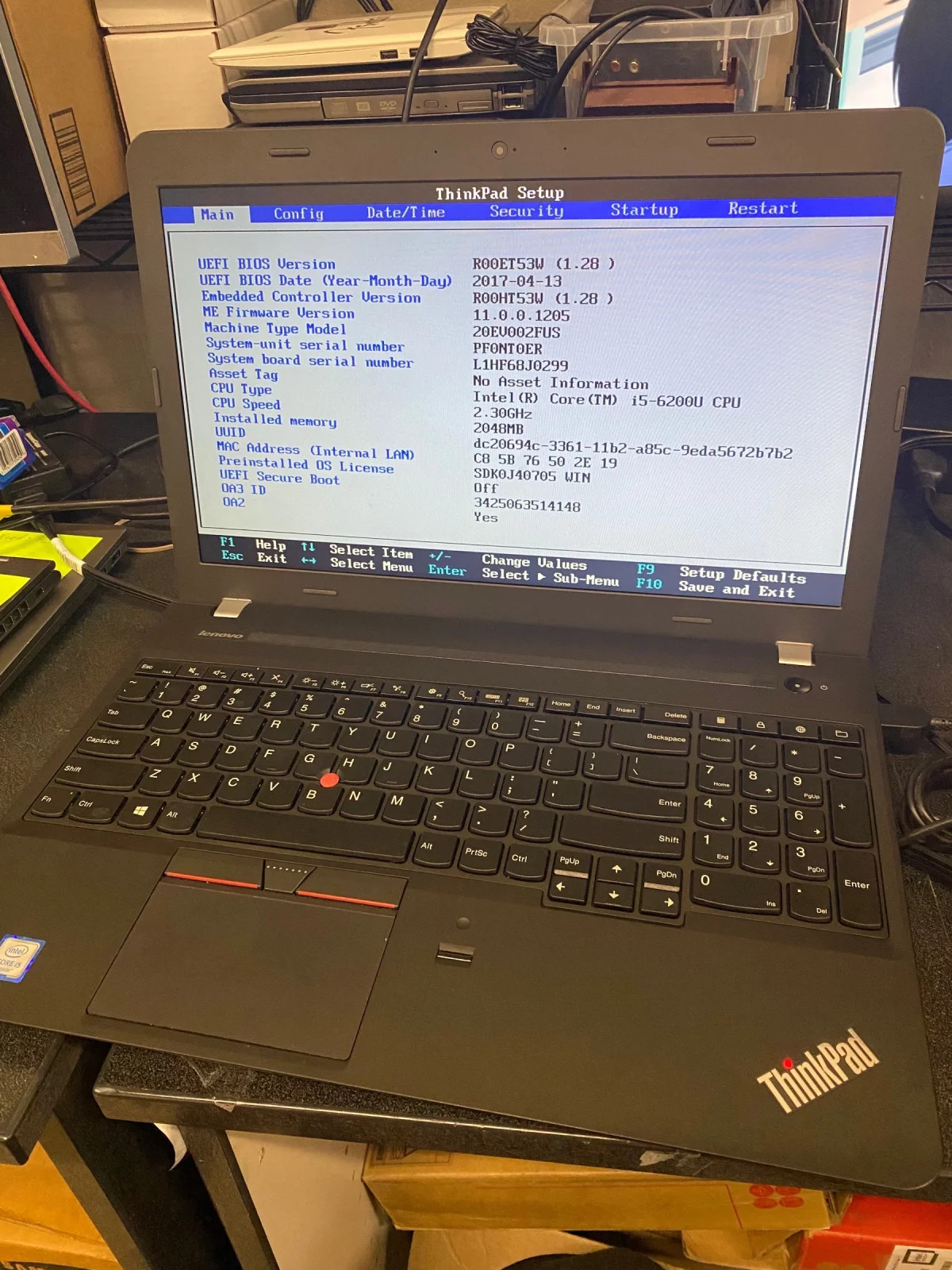 Lenovo ThinkPad E560 i5-6200U Laptop For Parts Repair
