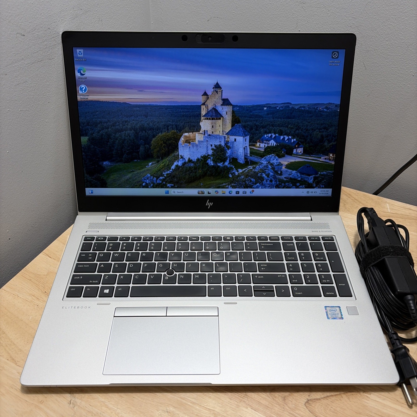 HP EliteBook 850 G6 CORE I7-8665u 1.90GHZ 16GB 256GB SSD WCAM WIFI W11 & CORD
