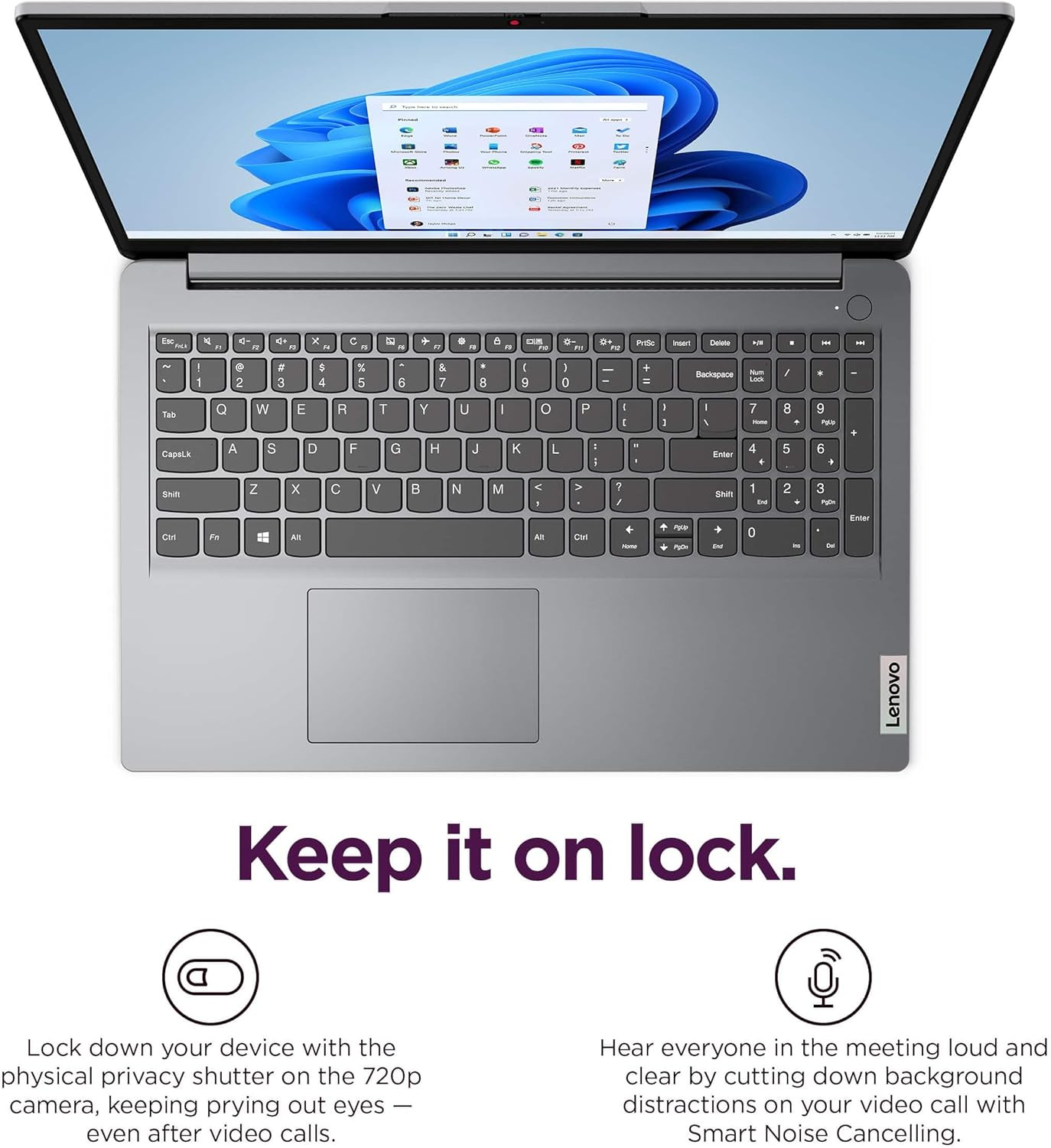Lenovo Ideapad 1I 15.6″ HD Laptop (8GB RAM, 384GB (256GB SSD+128GB Emmc), 1-Year