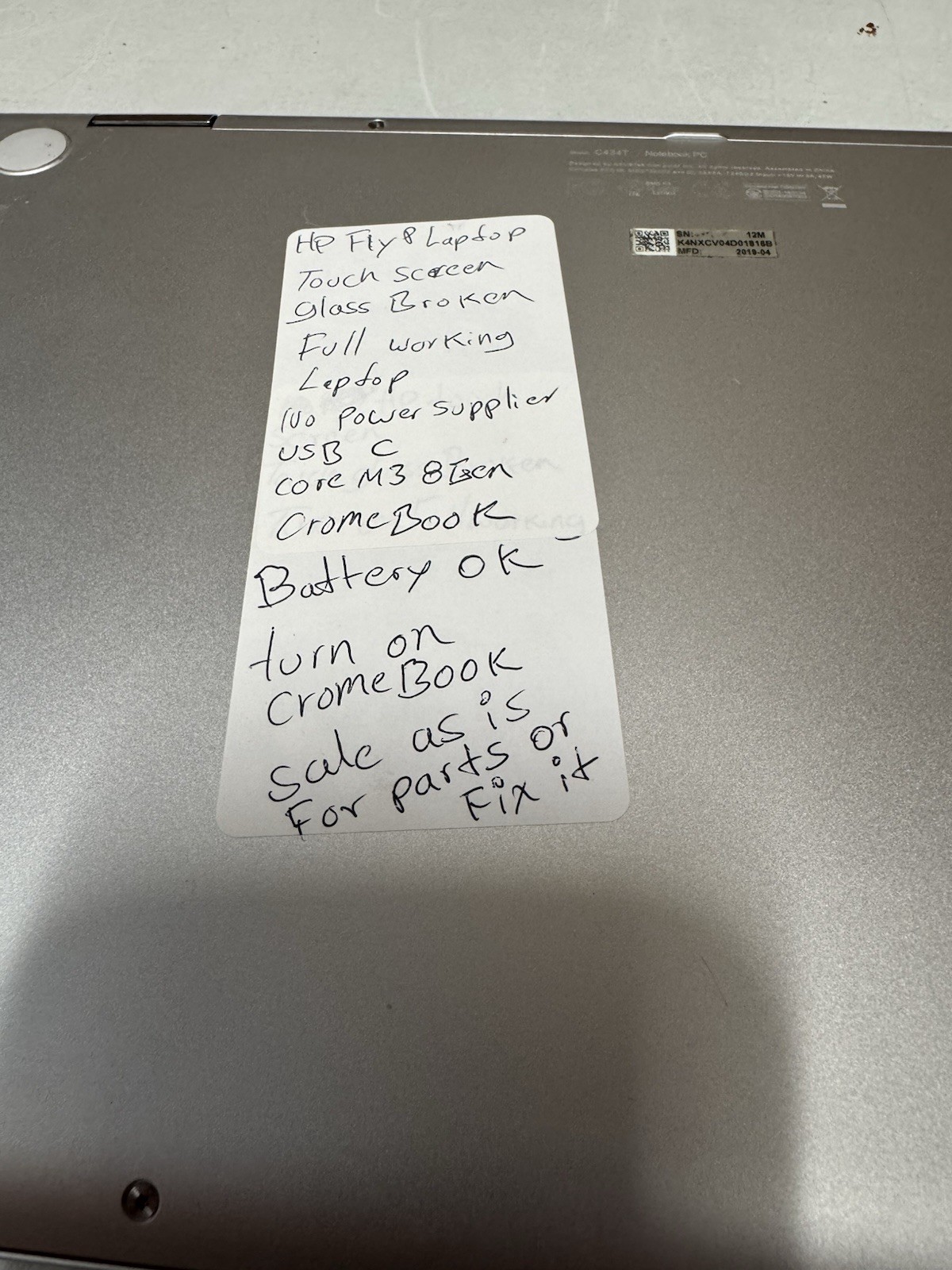 ASUS Chromebook Flip C434T Touchscreen Cracked Fully Working AS-IS
