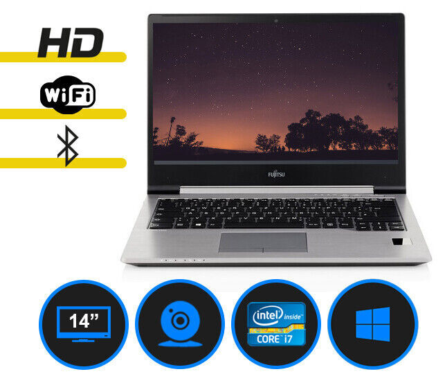 Reinforced Fujitsu LifeBook u745 8GB 256BG SSD 14″ HD+ i7-5600U Max 3.2Ghz Camera
