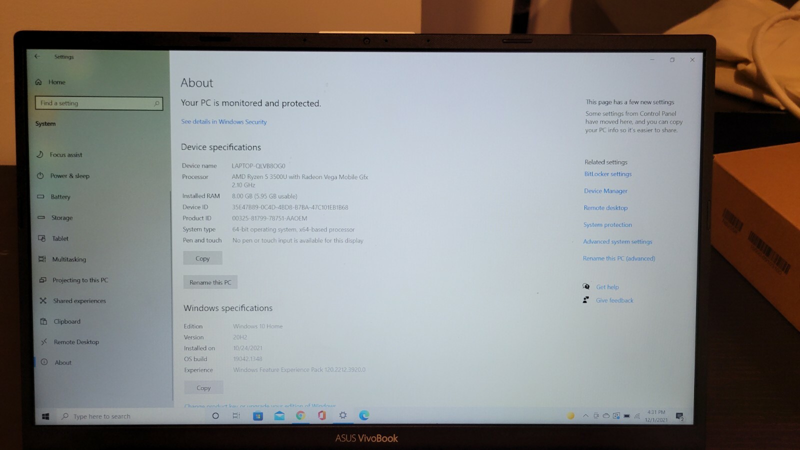 asus vivobook 15.6
