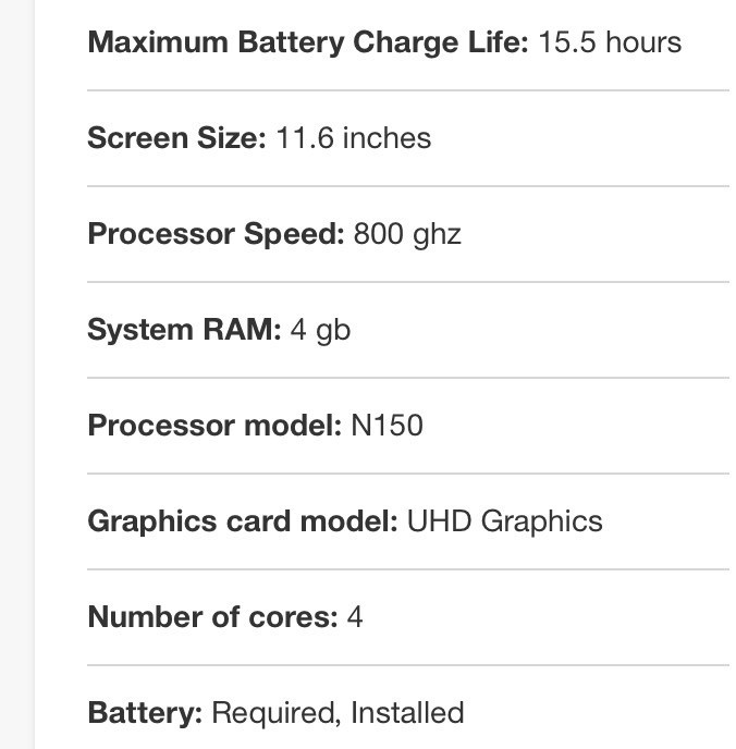 NEW Asus CR1104CTA-YZ42 11.6″ Chromebook N150 4GB 32GB eMMC ChromeOS