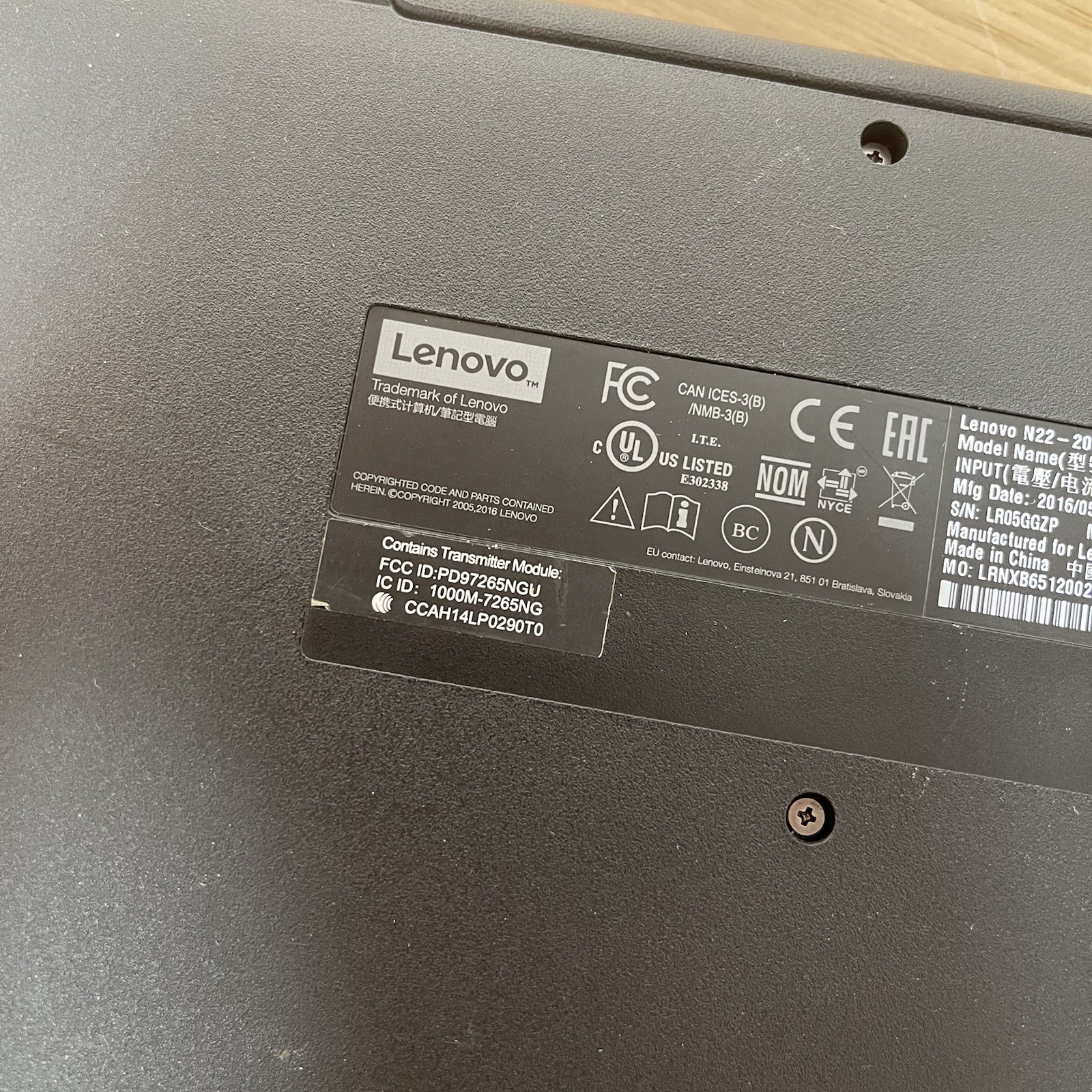 Lenovo N22-20 Chromebook ChromeOS 11.6″ 4GB 16GB SSD w/AC Adapter WORKING