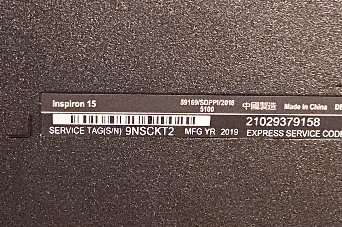 Dell Inspiron 15 3000 Laptop Service Tag: 9NSCKT2 8GB