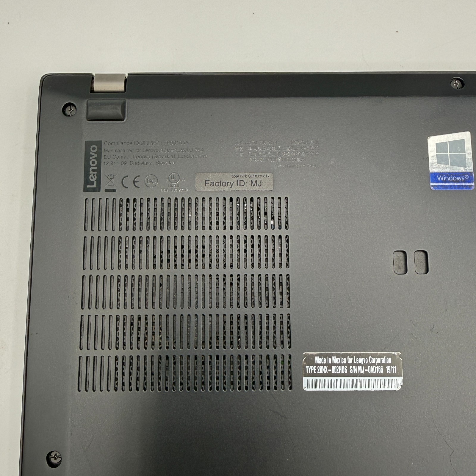 Lenovo ThinkPad T490s 14″ i7-8565U 16GB RAM 256GB SSD Win11 Pro Fingerprin Fair
