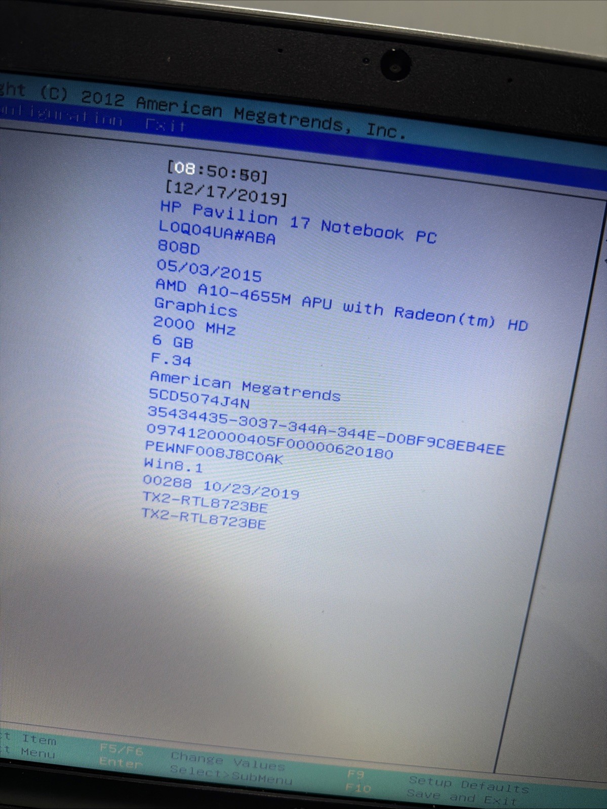Hp Pavilion 17 Notebook Laptop AMD A10-4655M 6gb Ram No Drives Boots Bios NO P/S