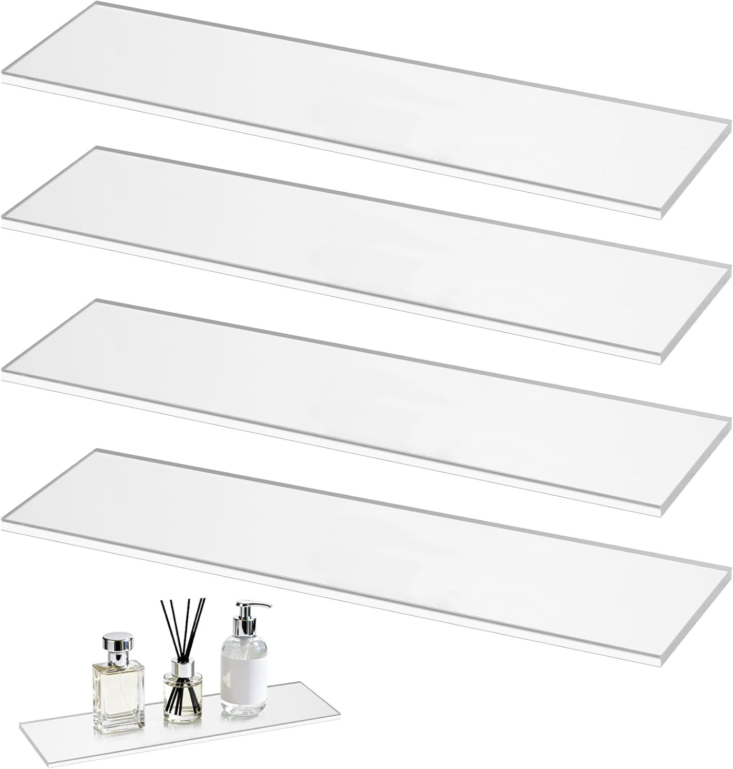 4 Packs Acrylic Medicine Shelves 13 Inches Medicine Cabinet Replacement Shelves