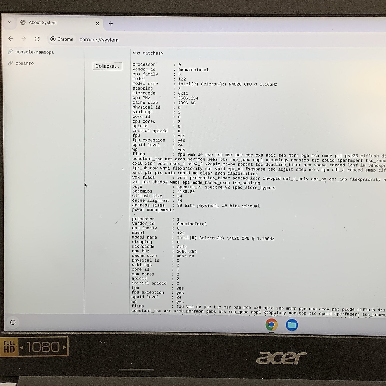 Acer ChromeBook CB314 Intel Celeron N4020 1.1GHZ 14″ FHD 4GB 64GB eMMC Chrome OS