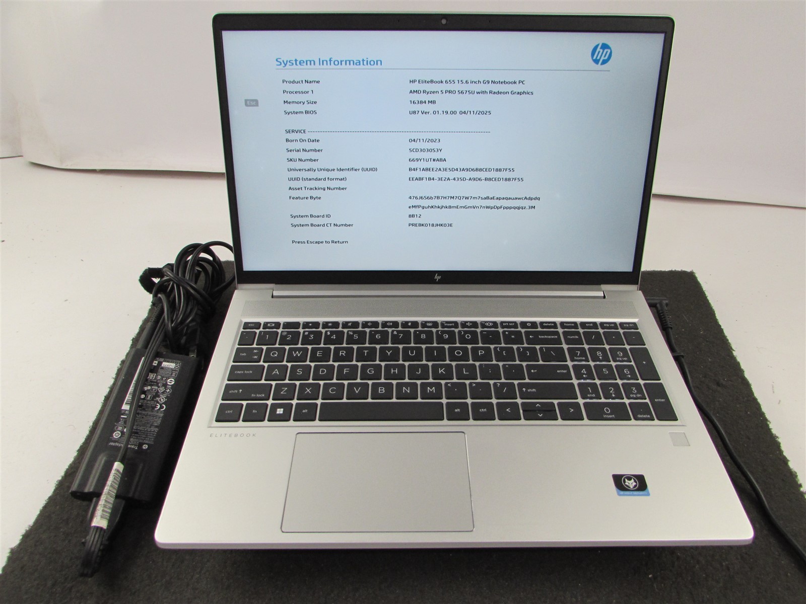 HP ELITEBOOK 655 (G9) 15.6″ 1920X1080 AMD RYZEN 5 PRO 512GB SSD 16GB RAM NO O.S
